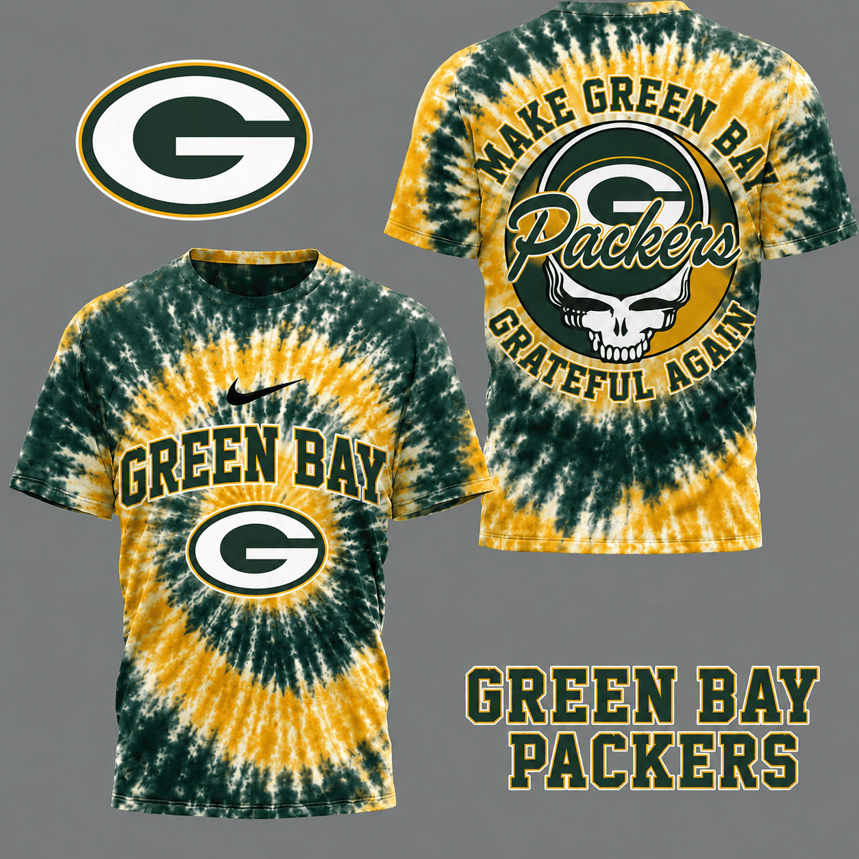 Green Bay Packers | Premium NFL Grateful Again Tie Dye 3D Shirt NY