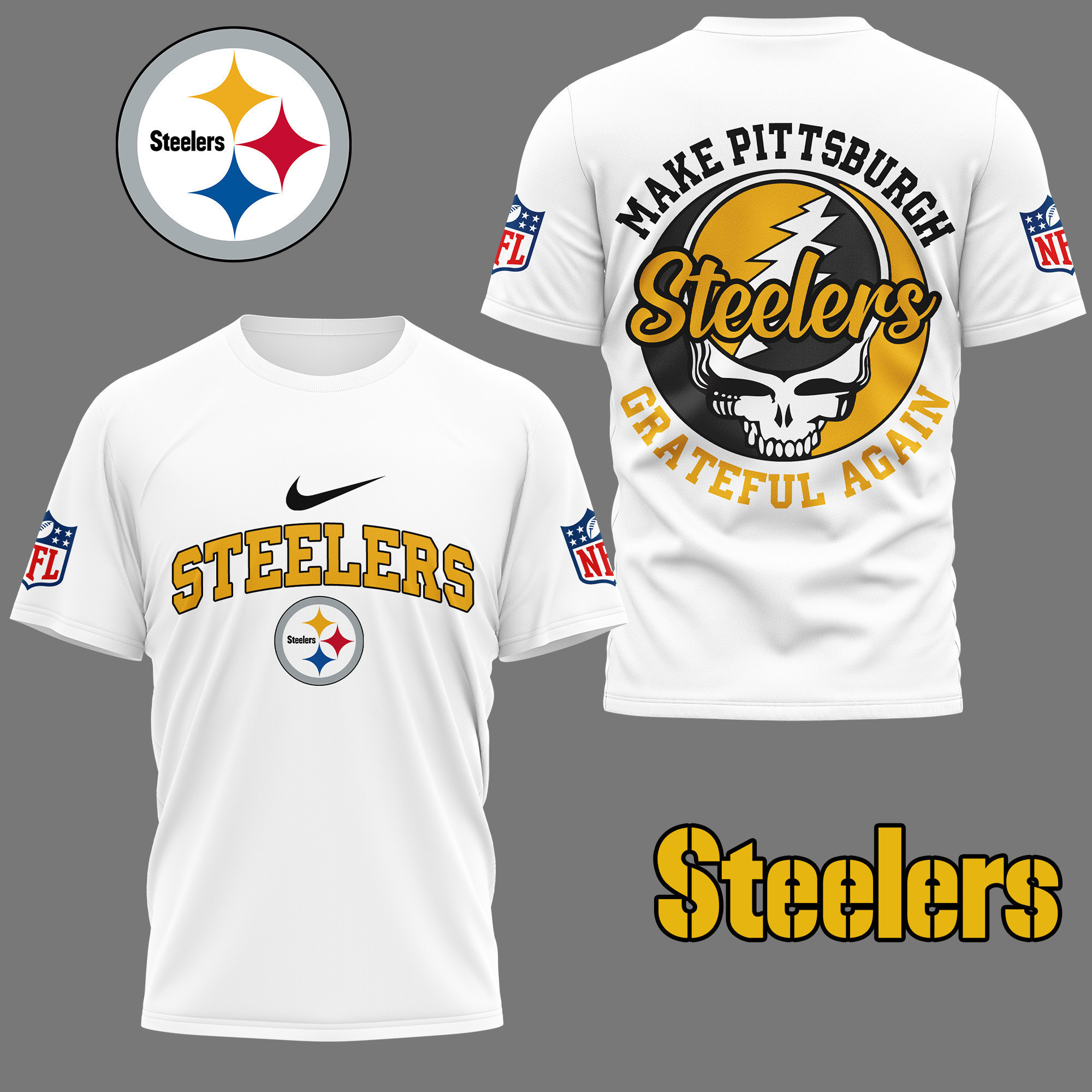Pittsburgh Steelers | Premium NFL Grateful Game Day 3D Shirt NY