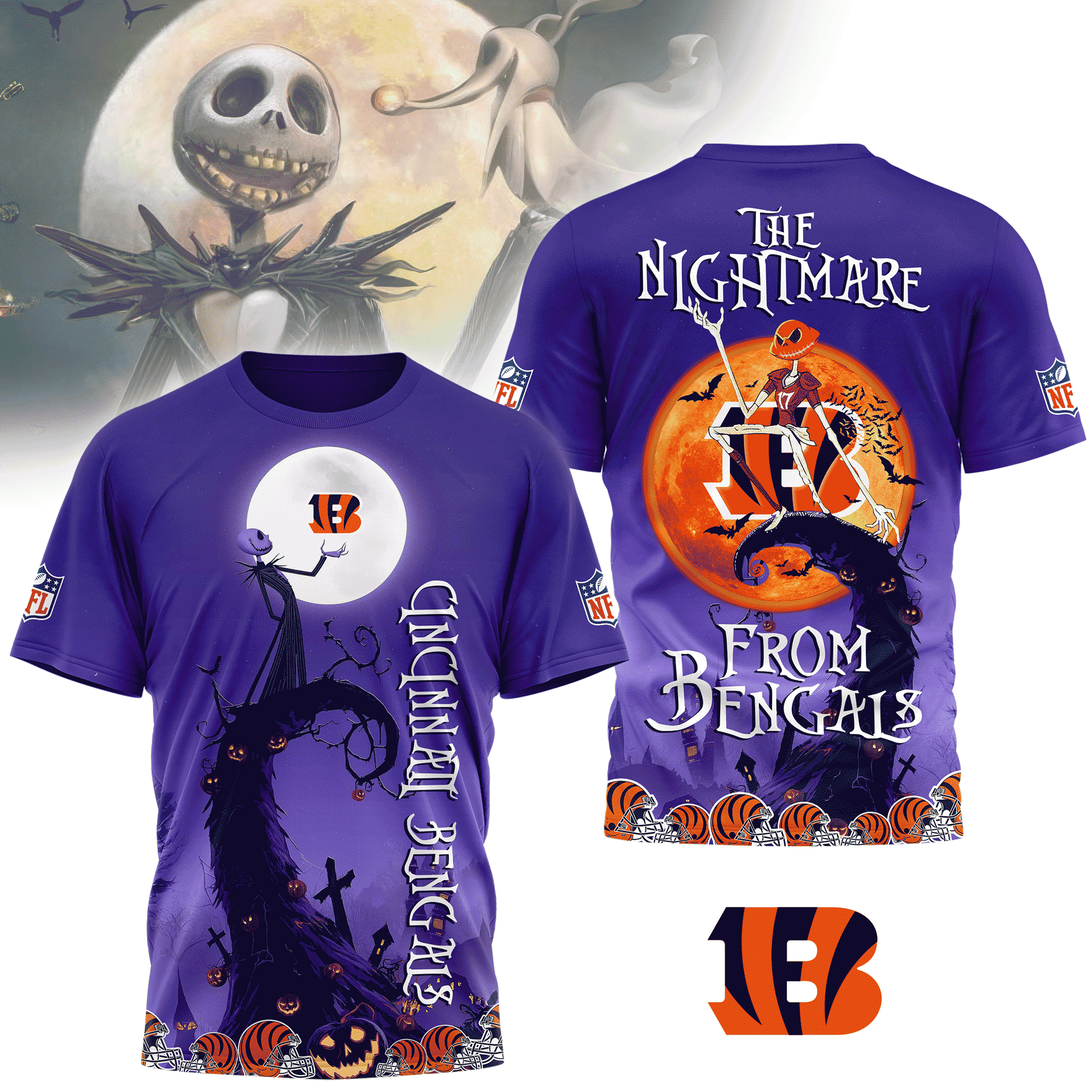 Cincinnati Bengals | Premium NFL Halloween The Nightmare 3D Shirt NY