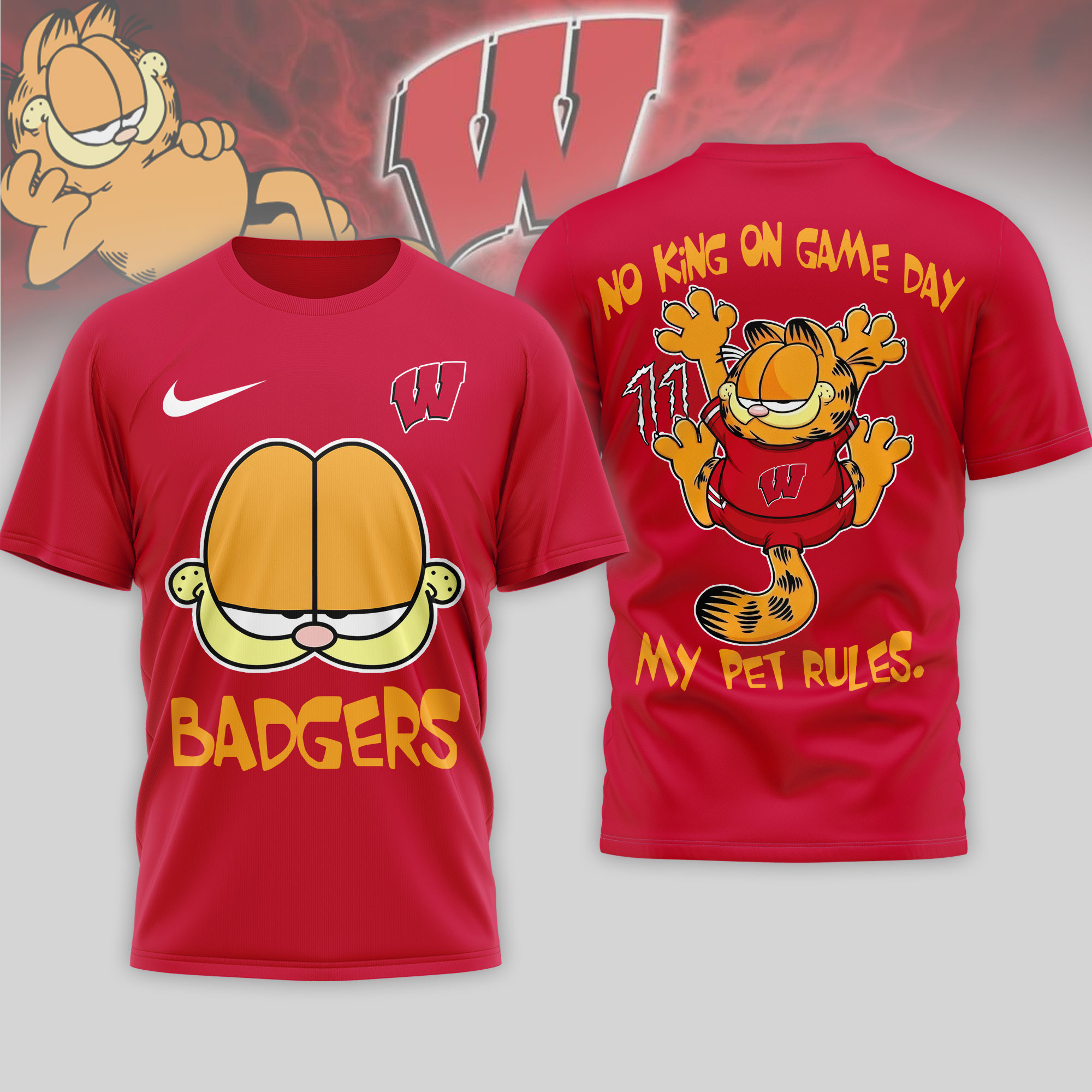 Wisconsin Badgers | Premium NCAA No King On Game Day 3D Shirt NTH1
