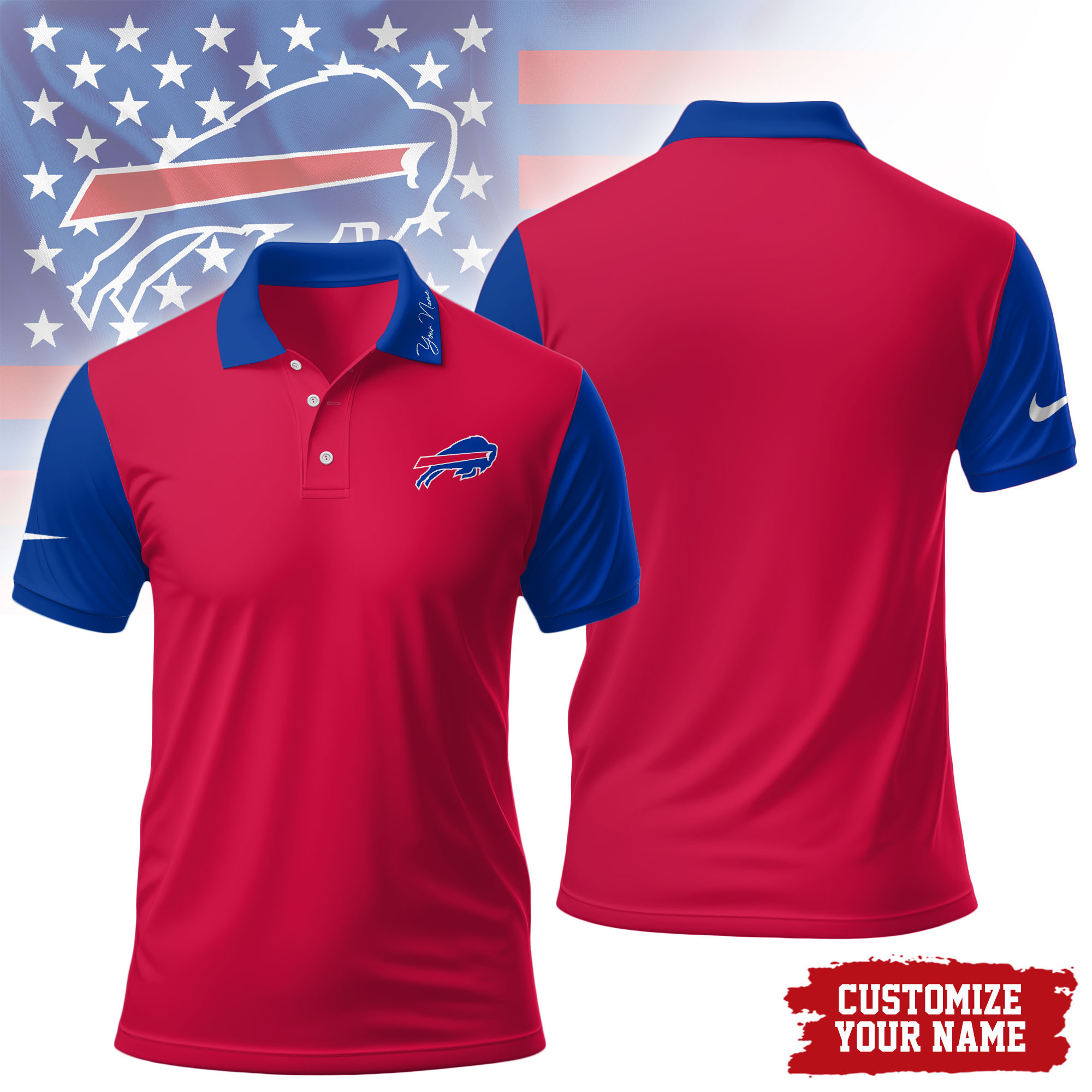 Buffalo Bills | Premium NFL Touchdown Custom Polo NTH1