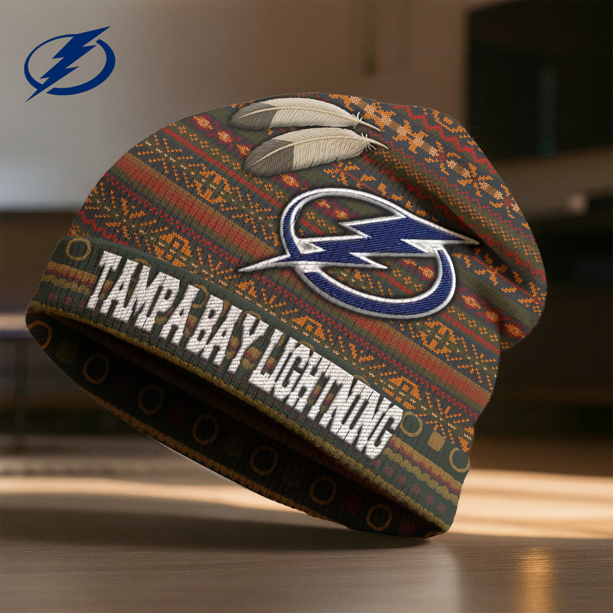 Tampa Bay Lightning | Premium NHL Feathered Beanie Hat HY