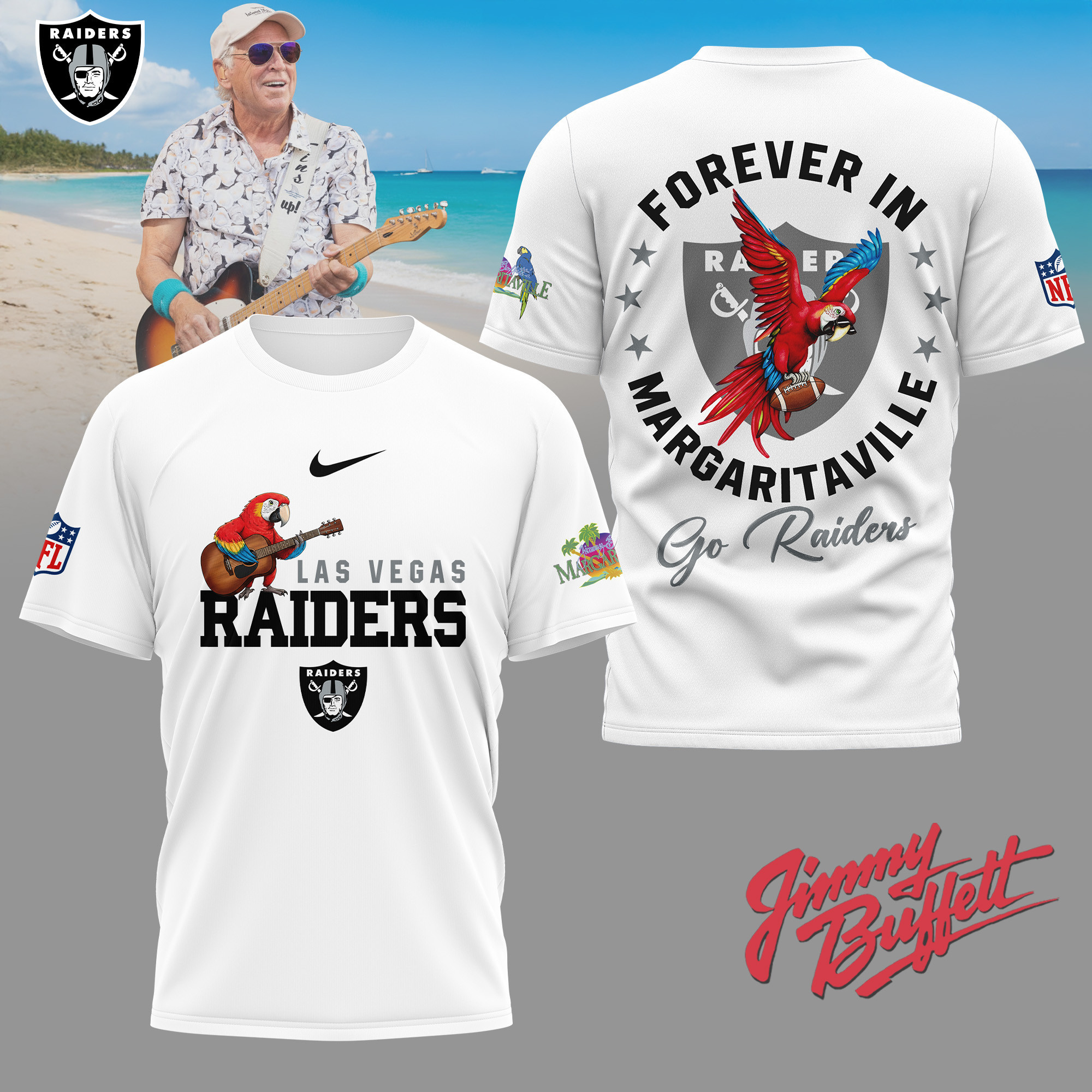 Las Vegas Raiders | Premium NFL Forever in Margaritaville 3D Shirt NY