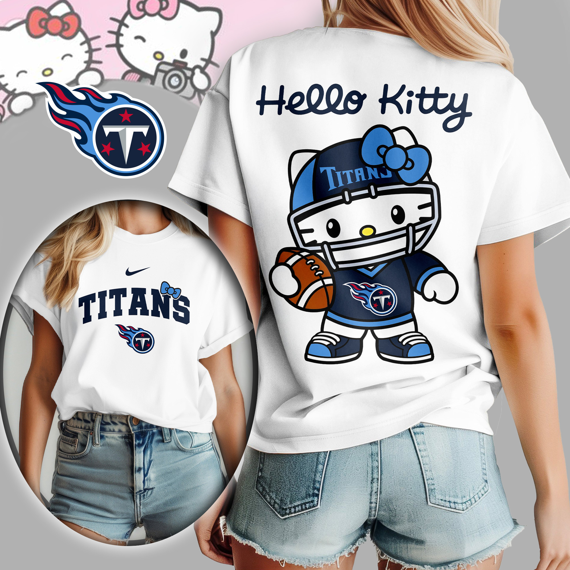 Tennessee Titans | Premium NFL Hello Kitty Women's Shirt TD