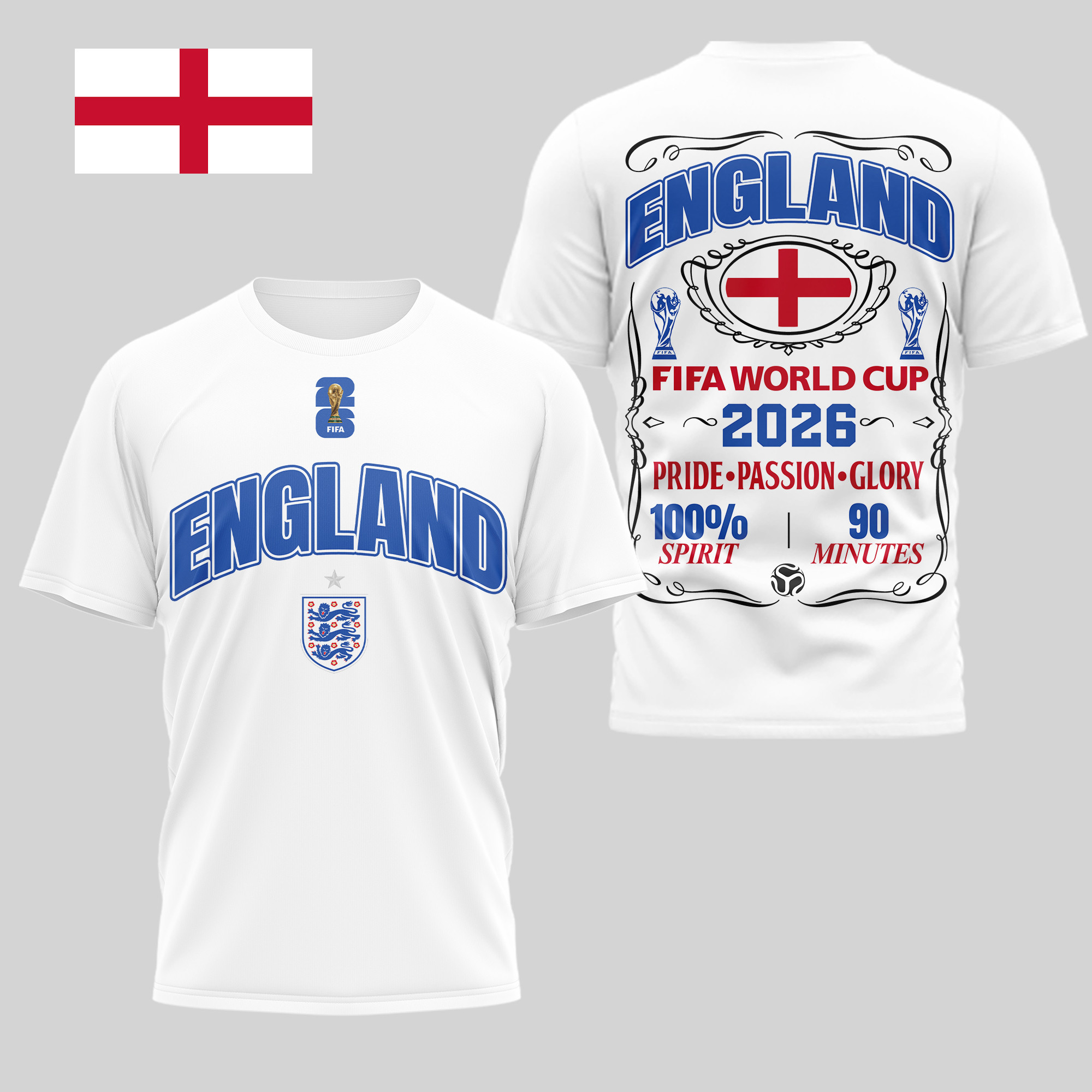 England | Premium WC26 Pride Passion Glory 3D Shirt TD