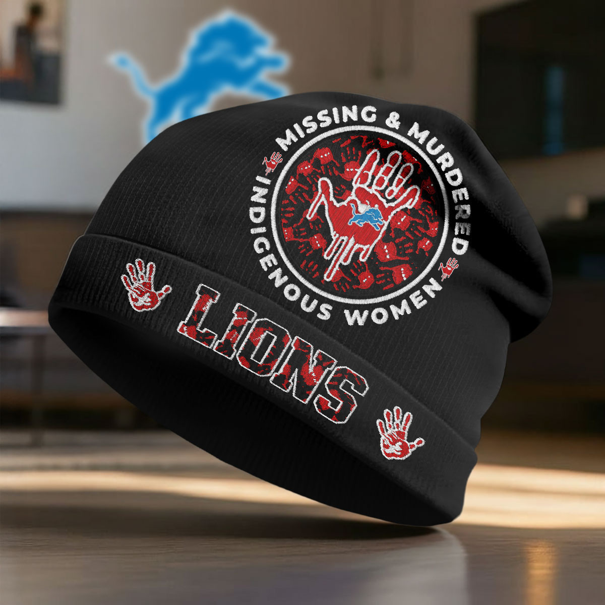 Detroit Lions | Premium NFL MMIW Awareness Beanie Hat NY