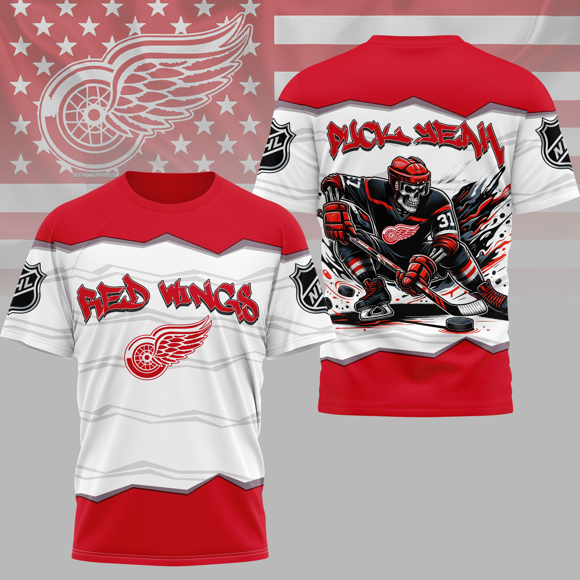 Detroit Red Wings | Premium NHL Puck Yeah 3D Shirt HY