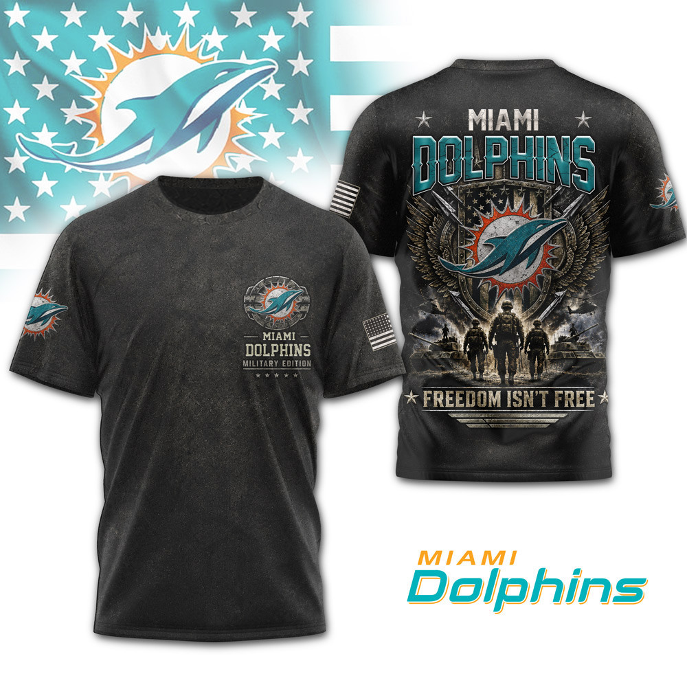 Miami Dolphins | Premium NFL Freedom Team Military 3D Shirt NTH1