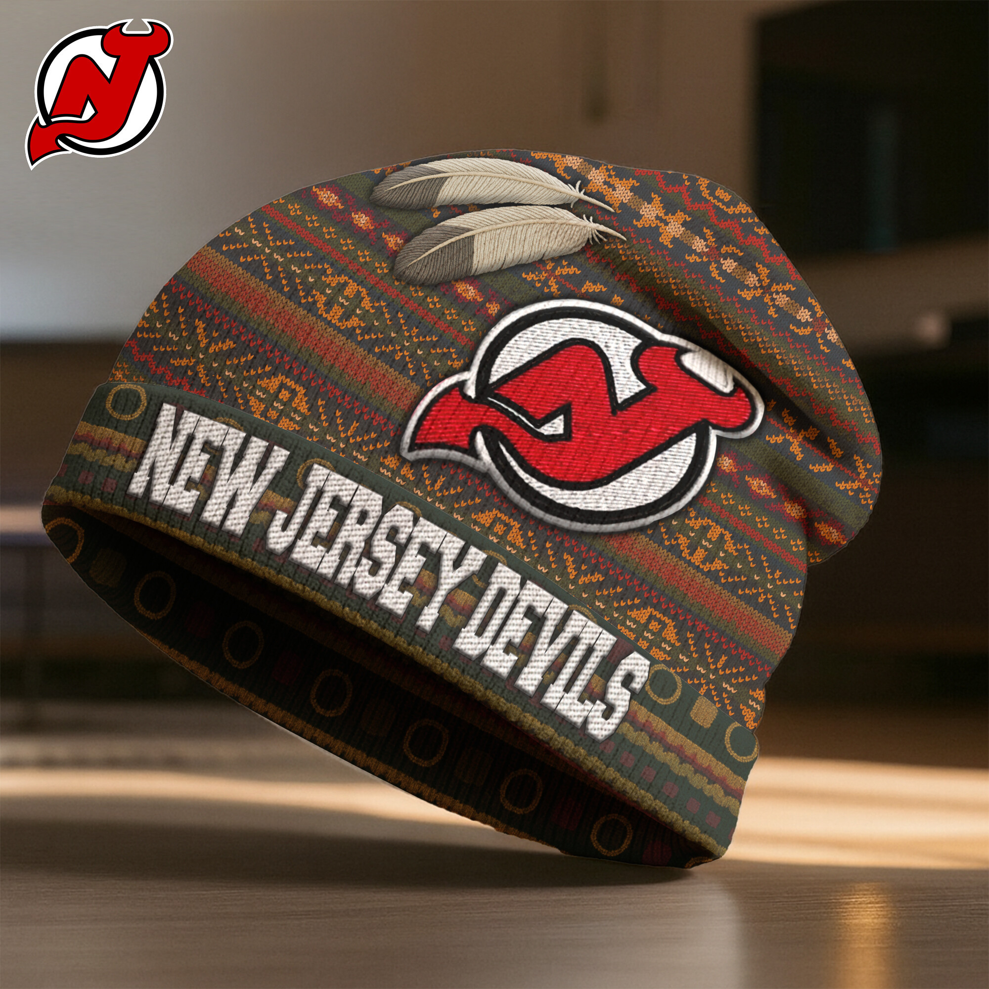 New Jersey Devils | Premium NHL Feathered Beanie Hat HY