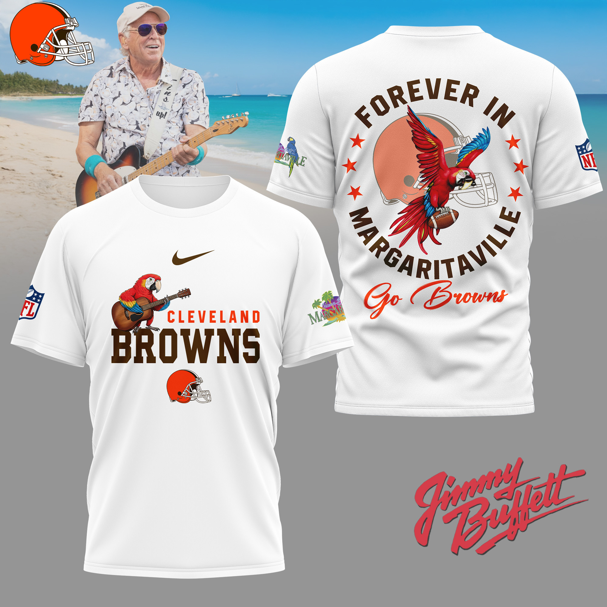 Cleveland Browns | Premium NFL Forever in Margaritaville 3D Shirt NY