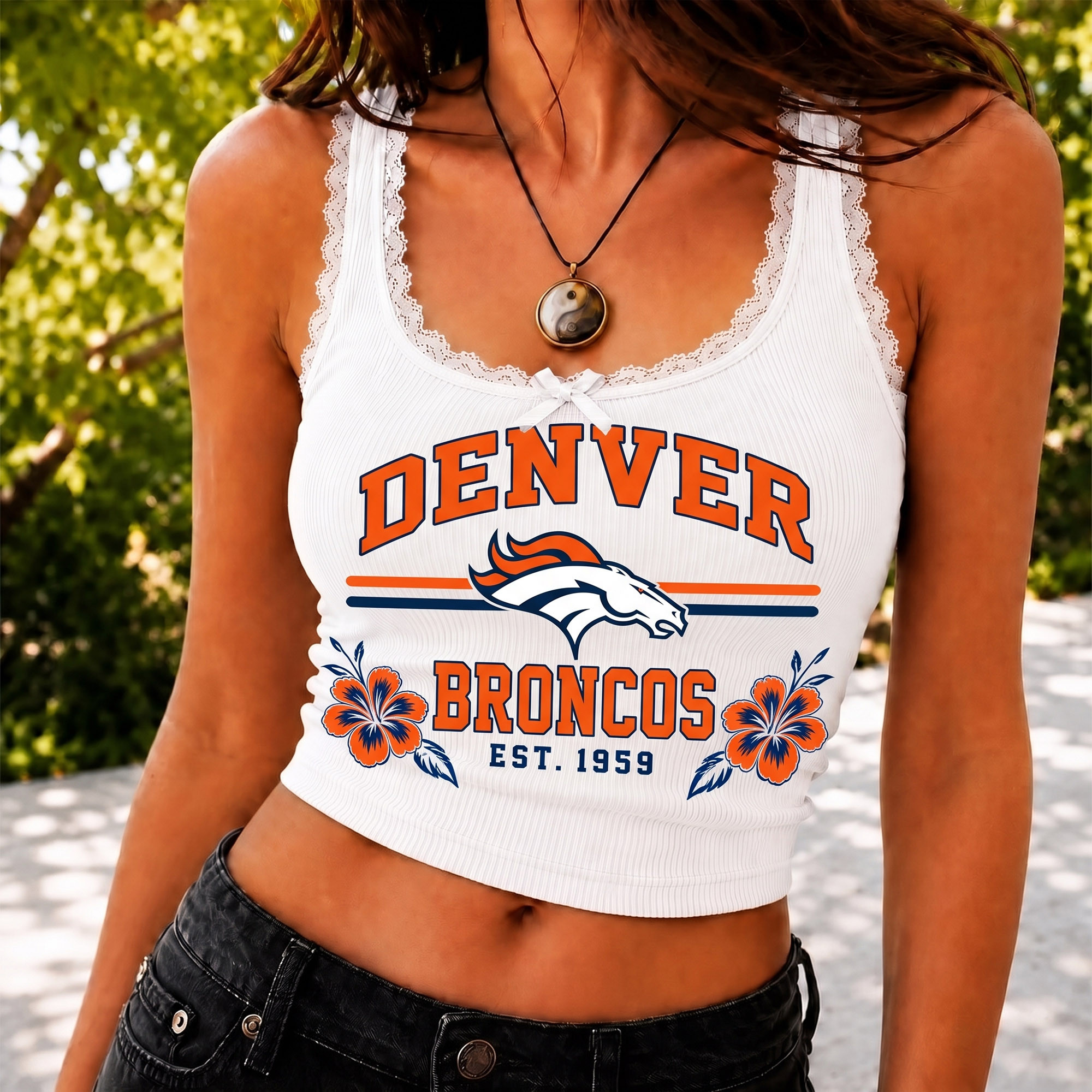 Denver Broncos | Premium NFL Game Day Lace Tank Top Shirt NY