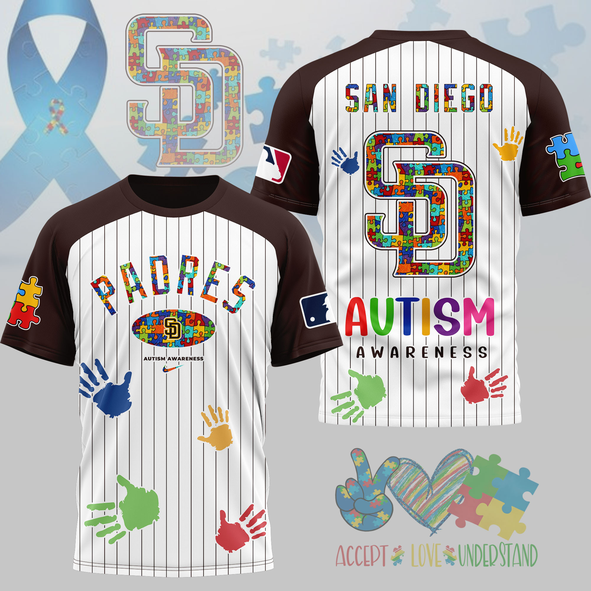 San Diego Padres | Premium MLB Autism Support 3D Shirt NY