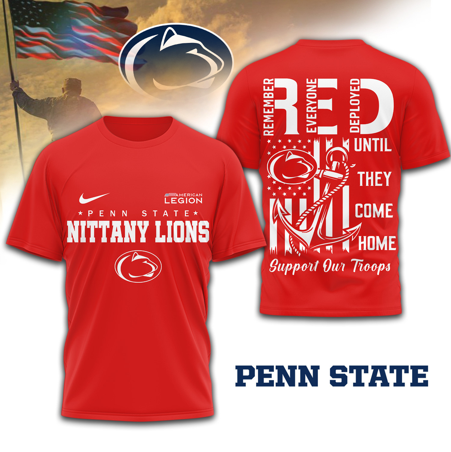 Penn State Nittany Lions | Premium NCAA Red Friday Shirt TD
