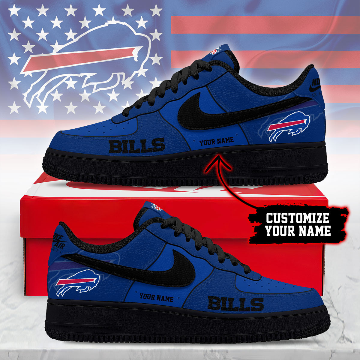 Buffalo Bills | Premium NFL Custom AF1 Shoes NY