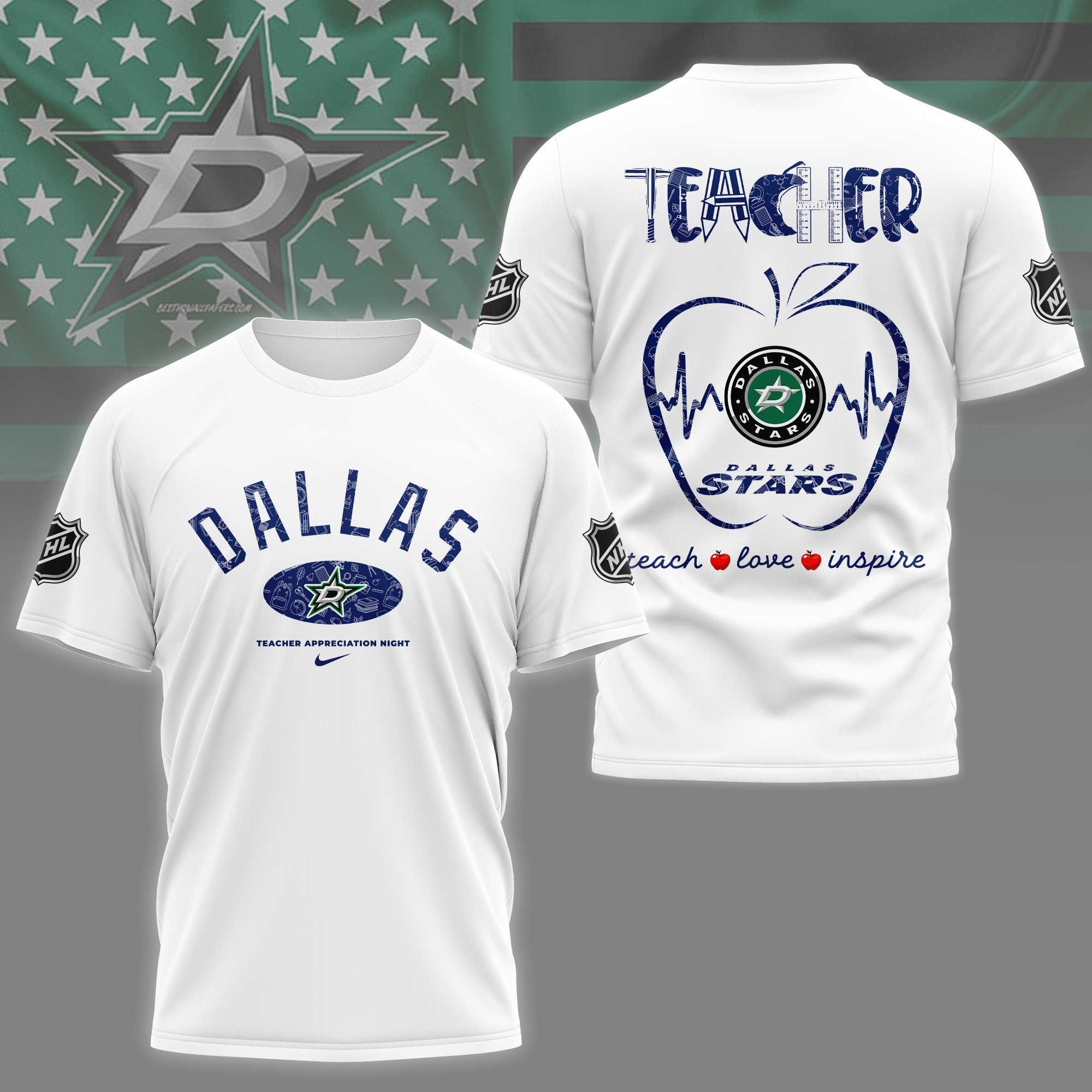 Dallas Stars | Premium NHL Teacher Appreciation Day 3D Shirt NY
