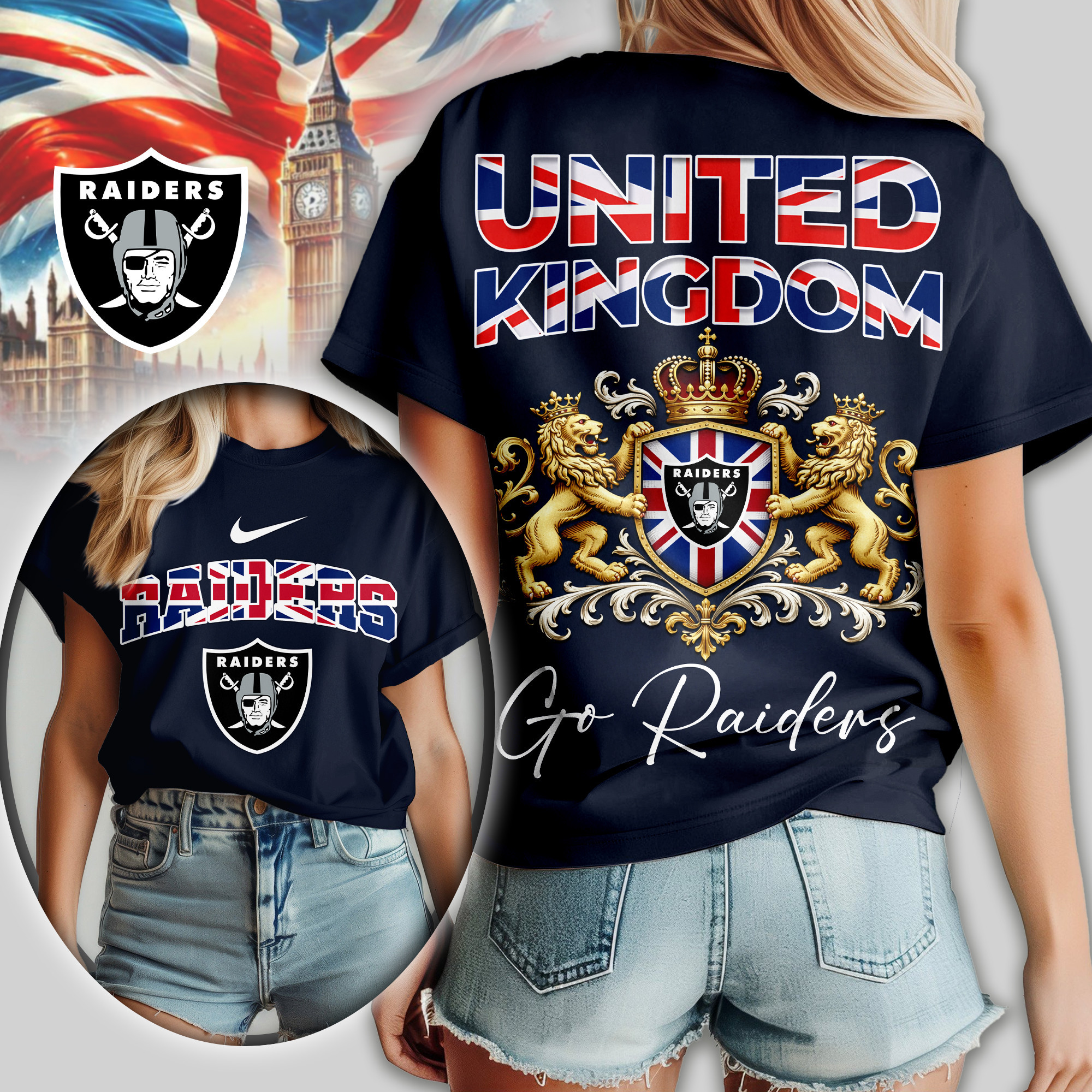 Las Vegas Raiders | Premium NFL United Kingdom Women Shirt TD