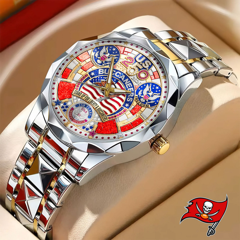 Tampa Bay Buccaneers | Prermium NFL 250 Years Of America Fashion Design Men Watch HY