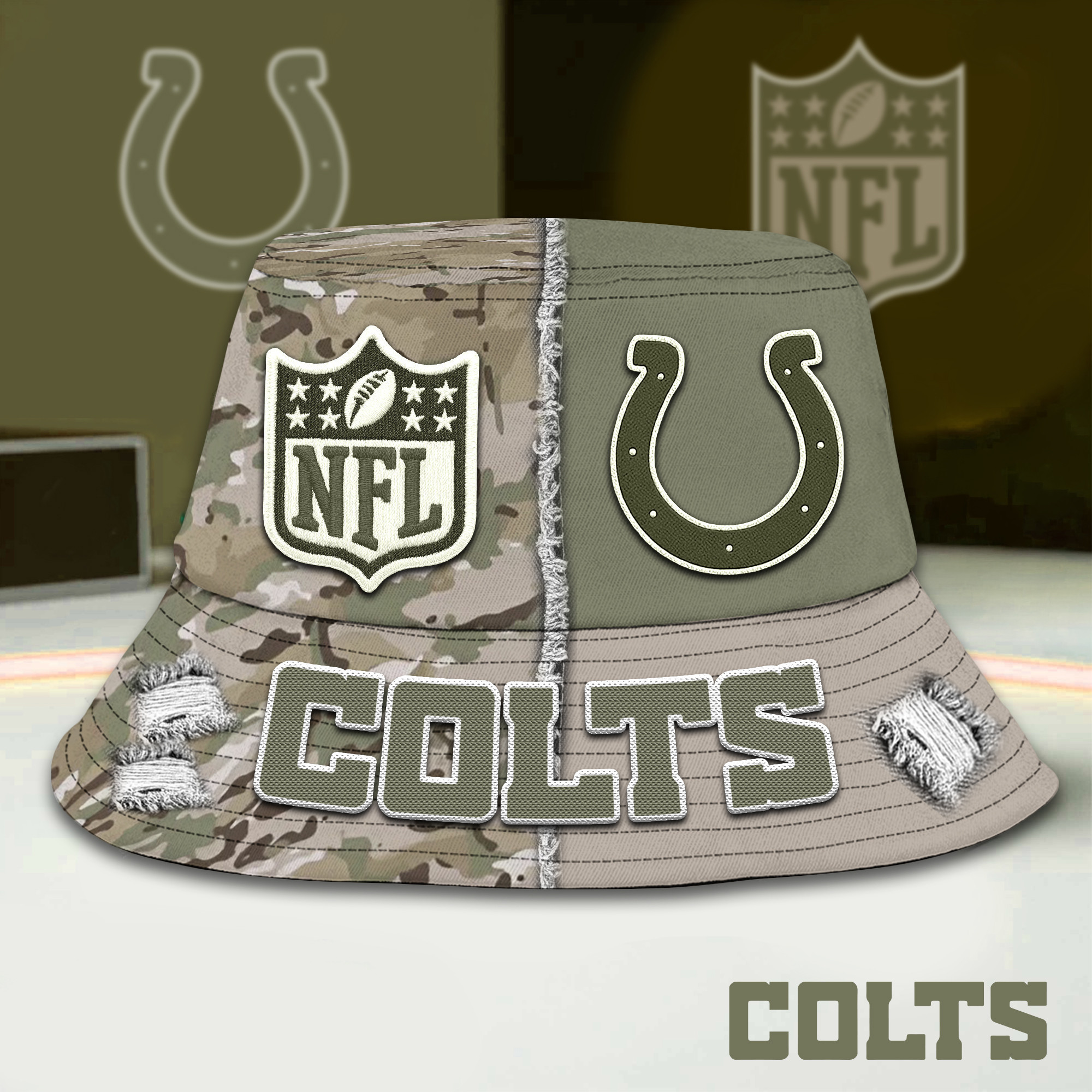 Indianapolis Colts | Premium NFL Army Bucket Hat TD
