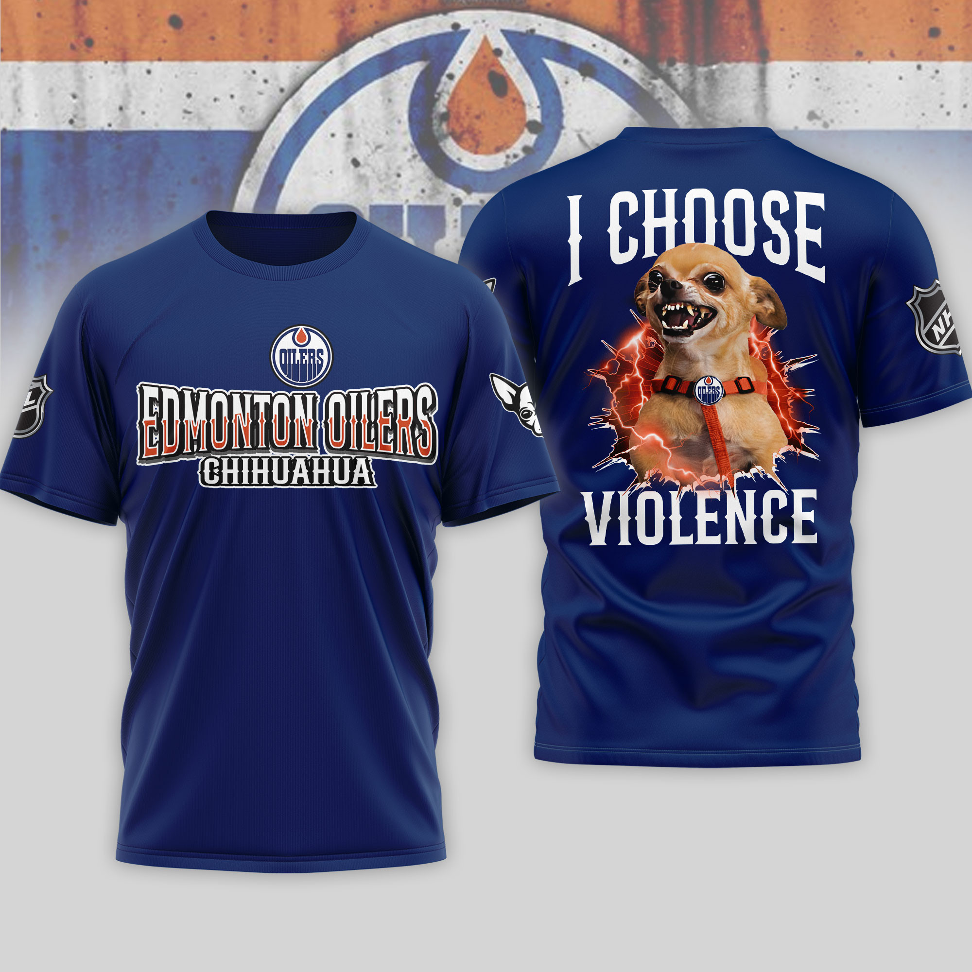 Edmonton Oilers | Premium NHL Chihuahua Violent 3D T-Shirt HY