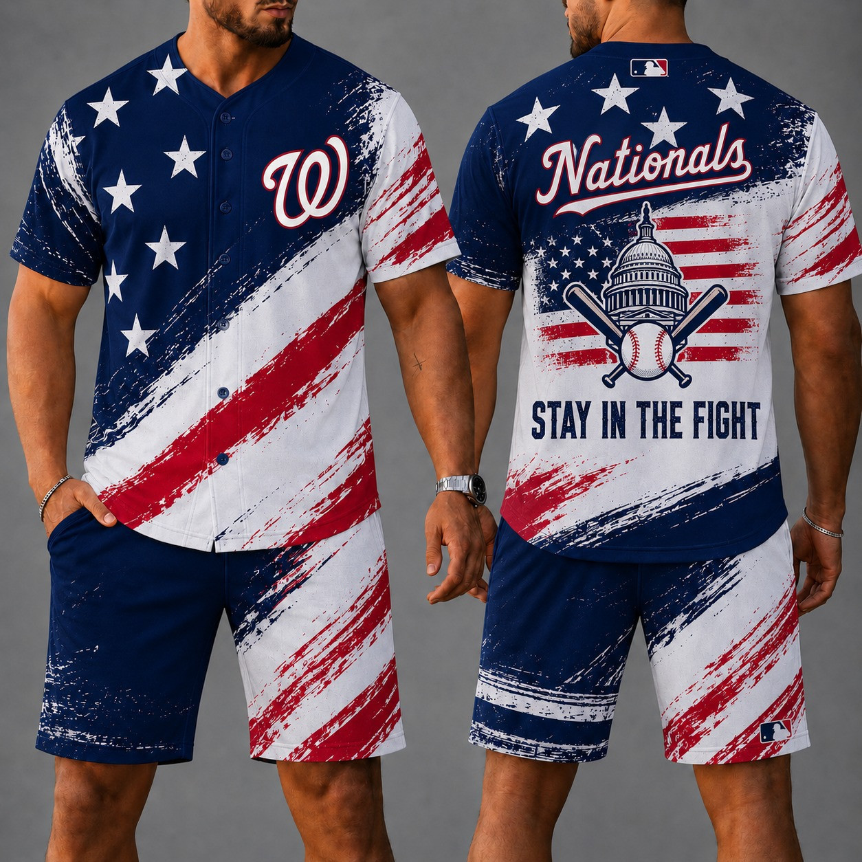 Washington Nationals | Premium MLB Star Spirit Jersey Shorts Set