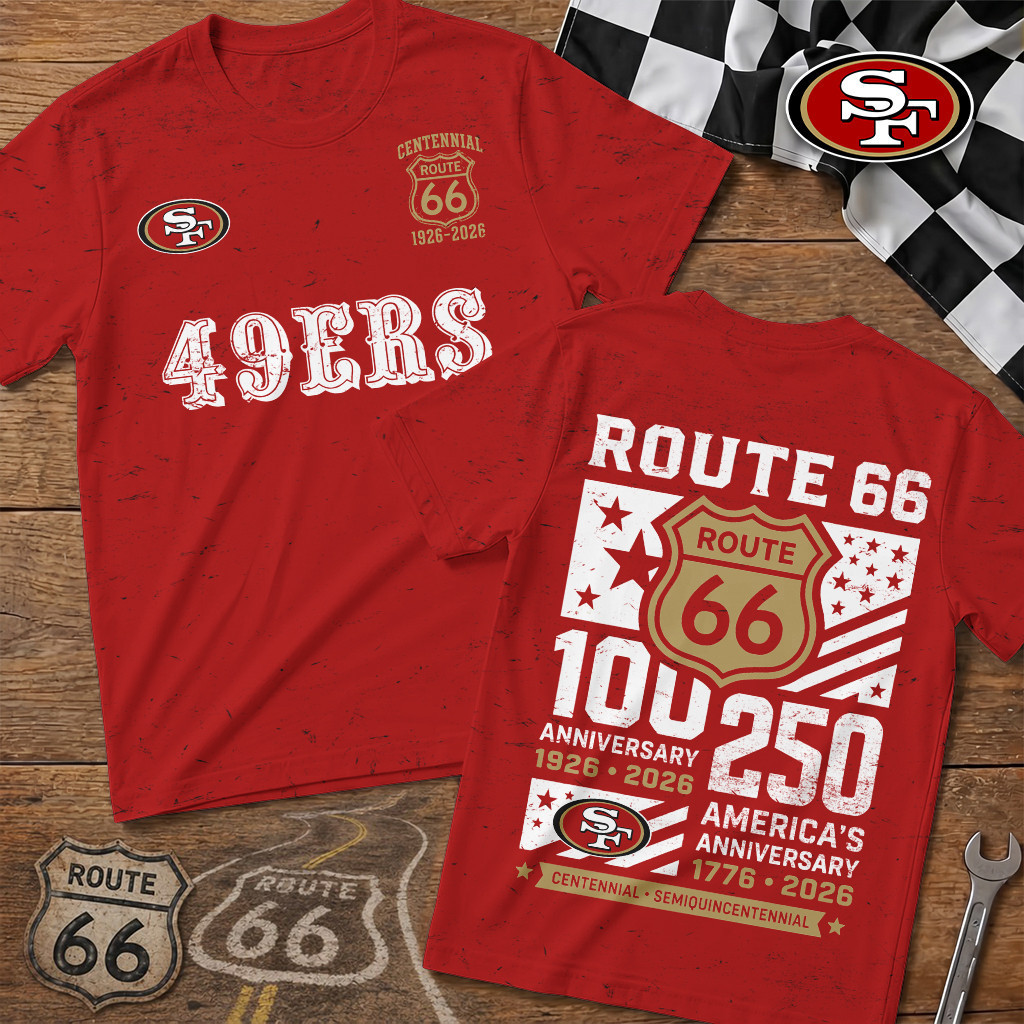 San Francisco 49ers | Premium NFL Route 66 Centennial T-Shirt TD