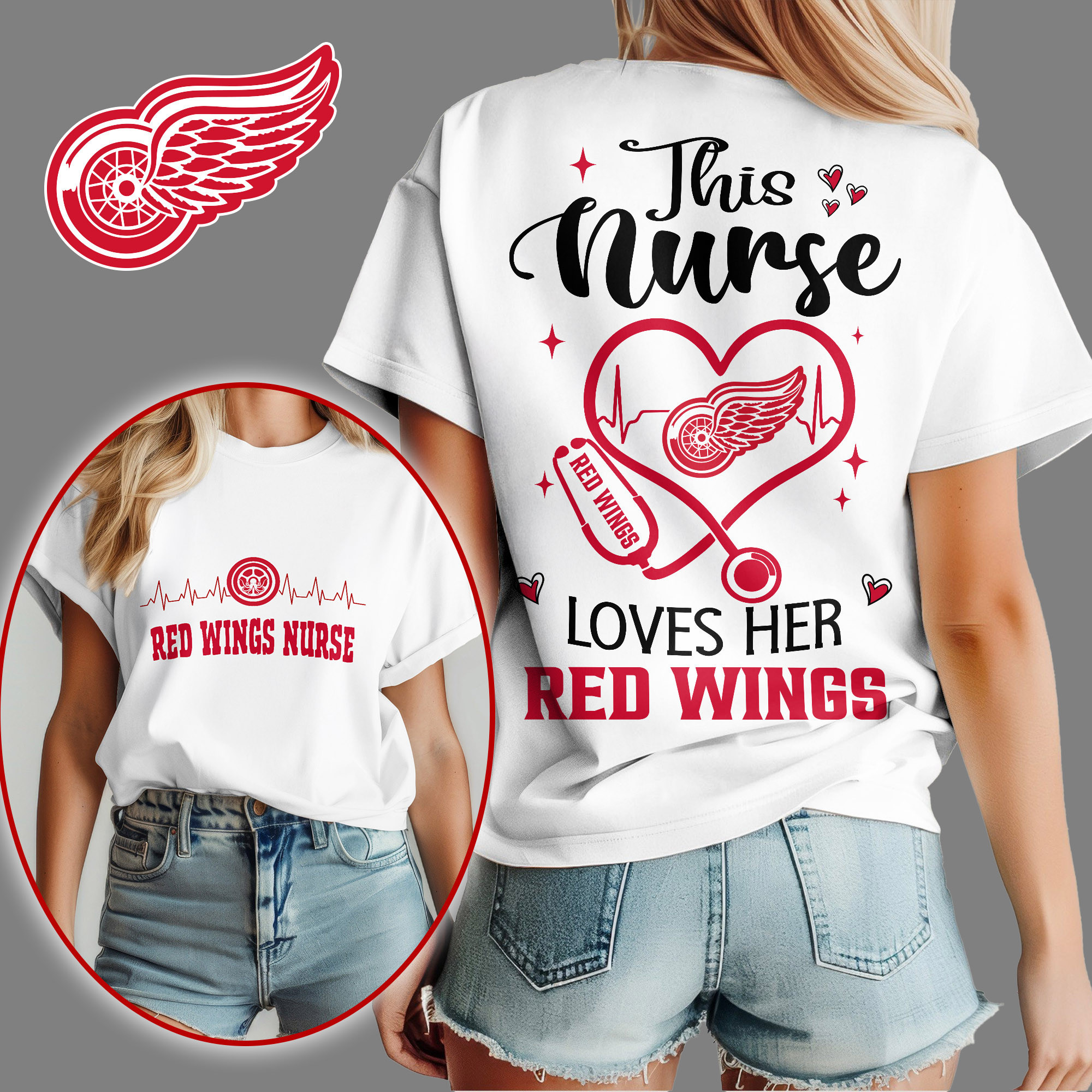 Detroit Red Wings | Premium NHL Nurse Appreciation Month Women's Shirt NY