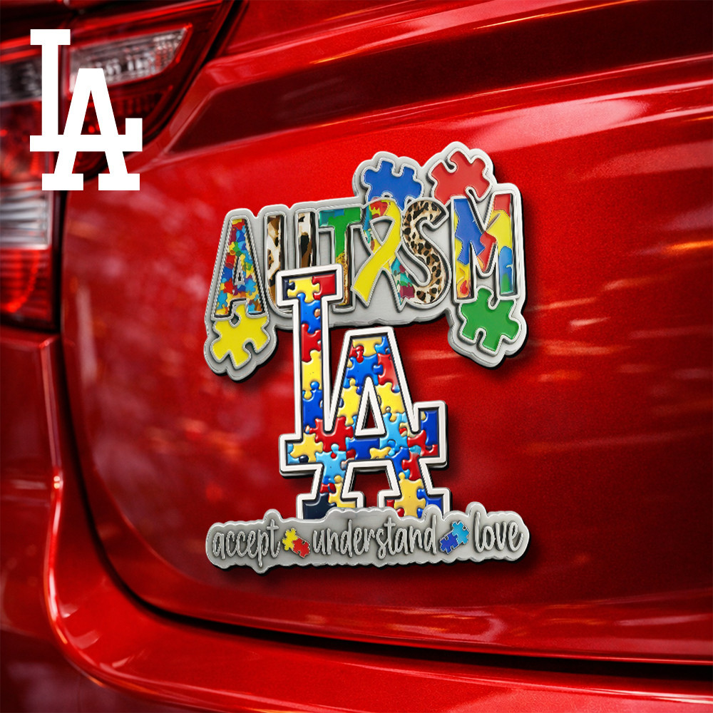 Los Angeles Dodgers | Premium MLB Autism Awareness Car Name Badge HY