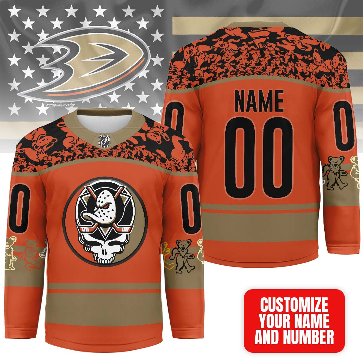 Anaheim Ducks | Premium NHL X Grateful Dead Hockey Jersey NP