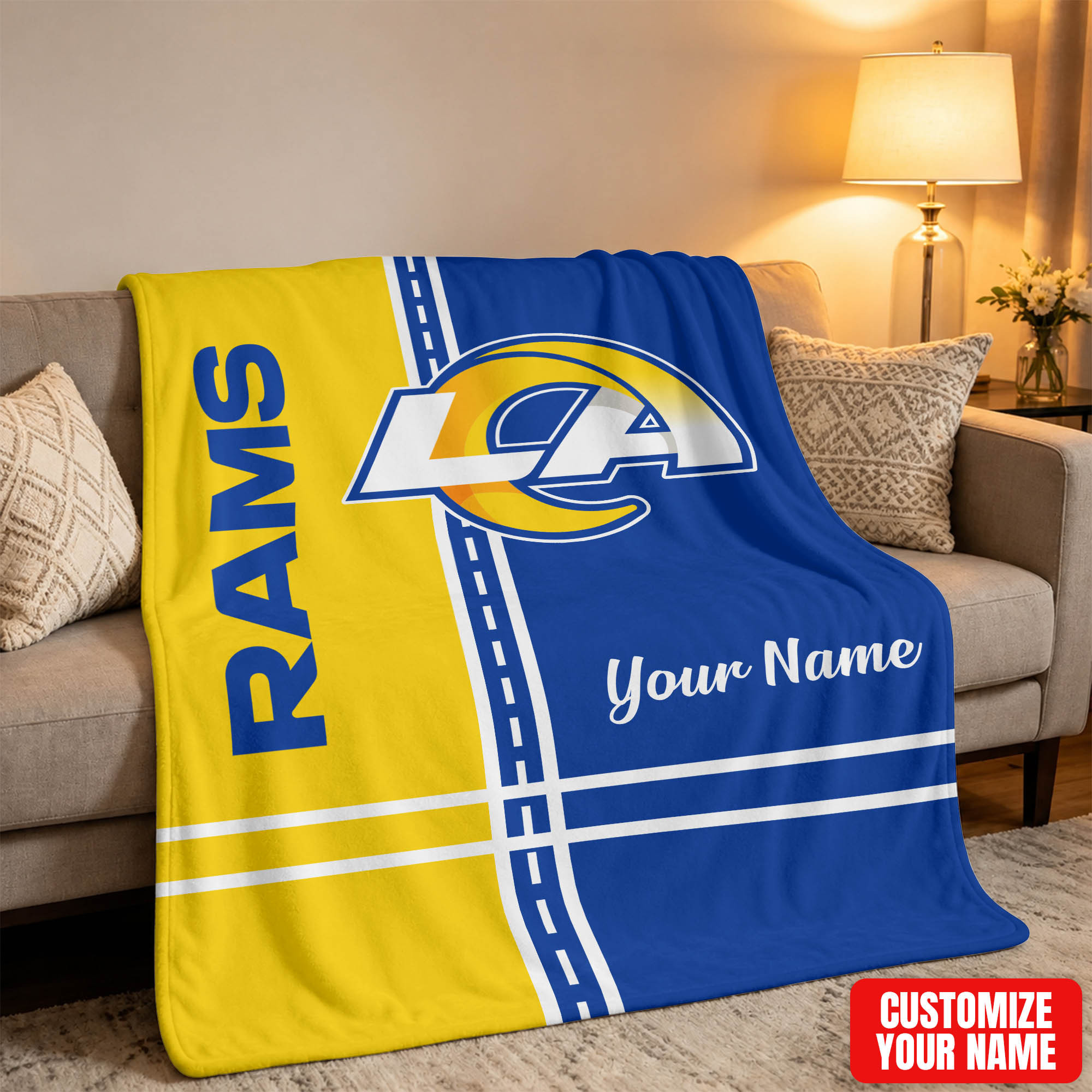 Los Angeles Rams | Premium NFL My Name My Game Personalized Blanket NTH1