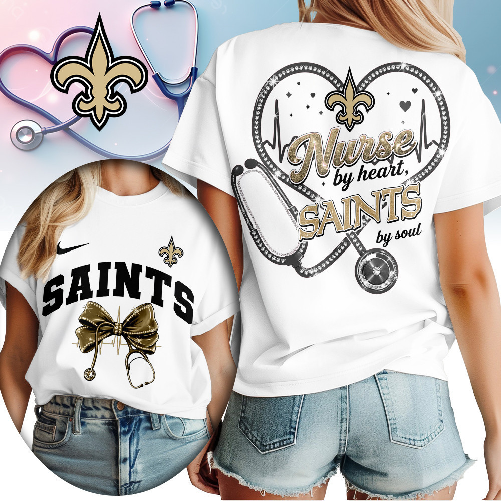 New Orleans Saints | Premium NFL Nurse By Heart Women Shirt TD
