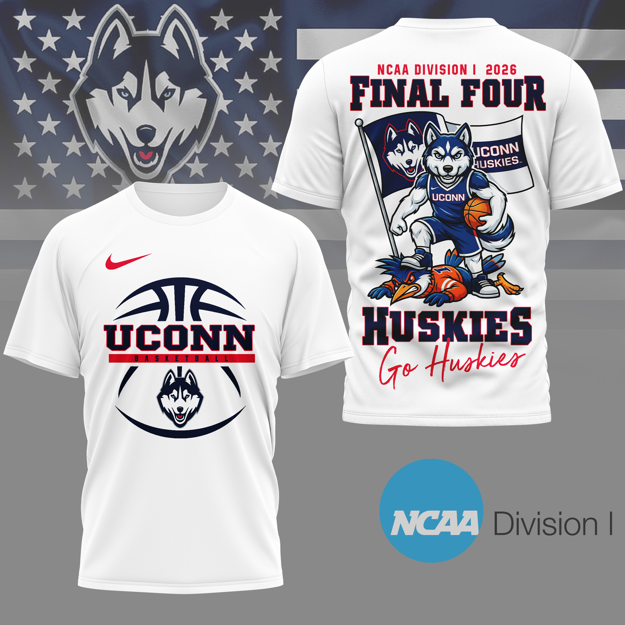 UConn Huskies | Premium NCAA Basketball 3D Shirt PBJZI47