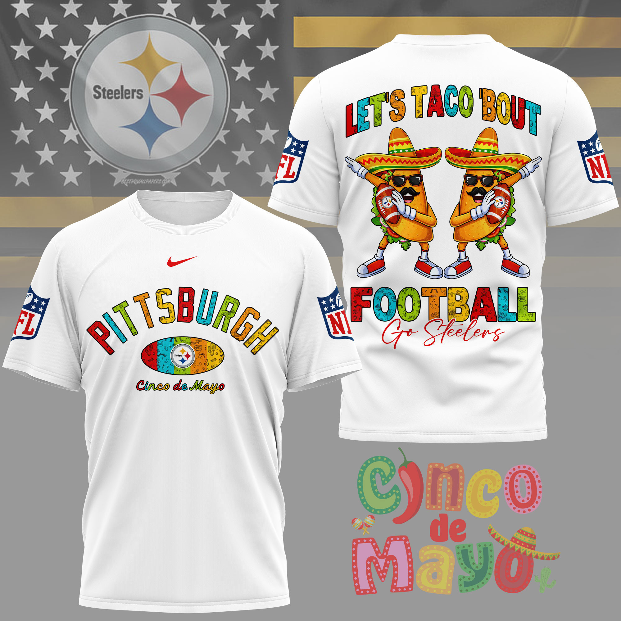 Pittsburgh Steelers | Premium NFL Taco Cinco de Mayo 3D Shirt NY