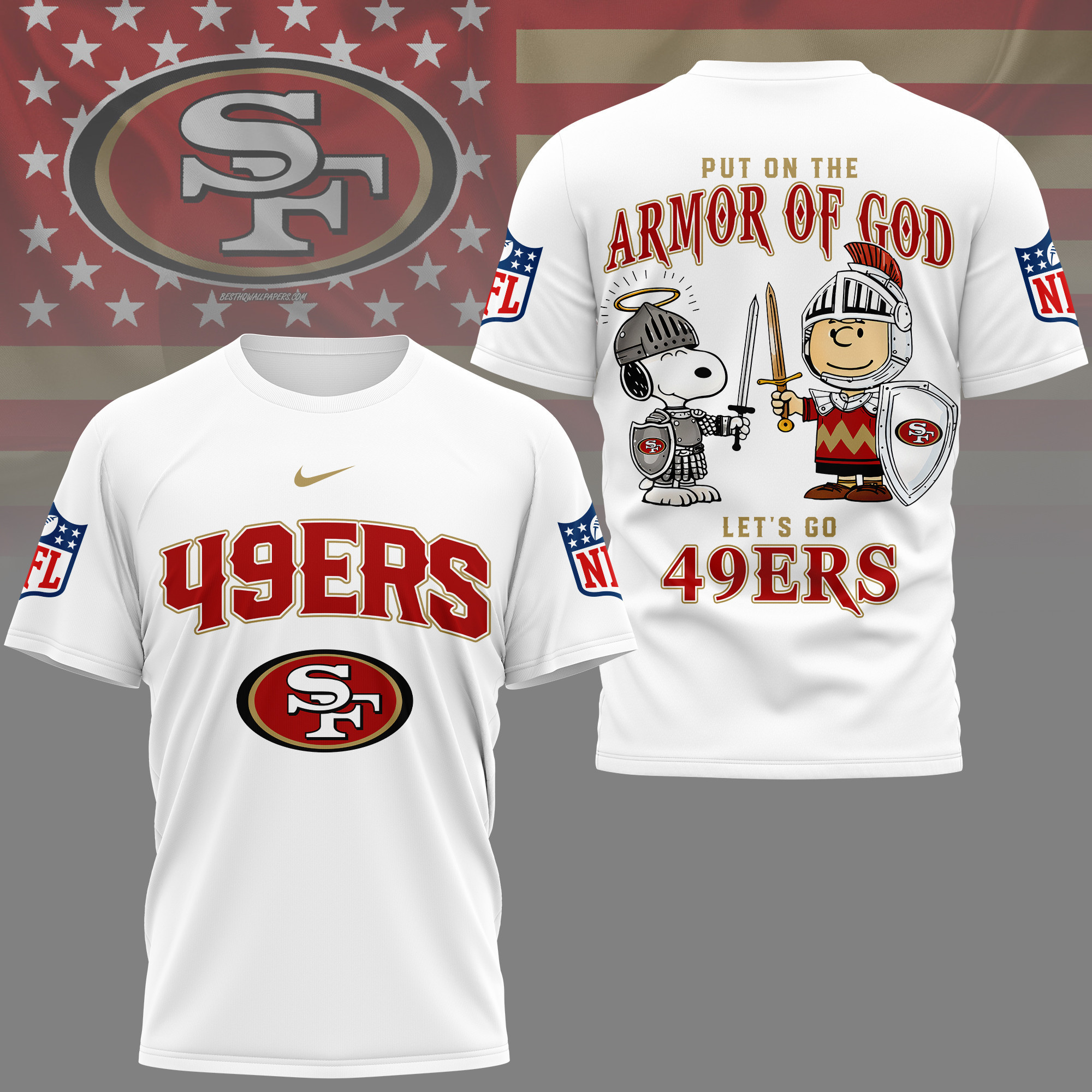 San Francisco 49ers | Premium NFL Armor of God 3D Shirt NY