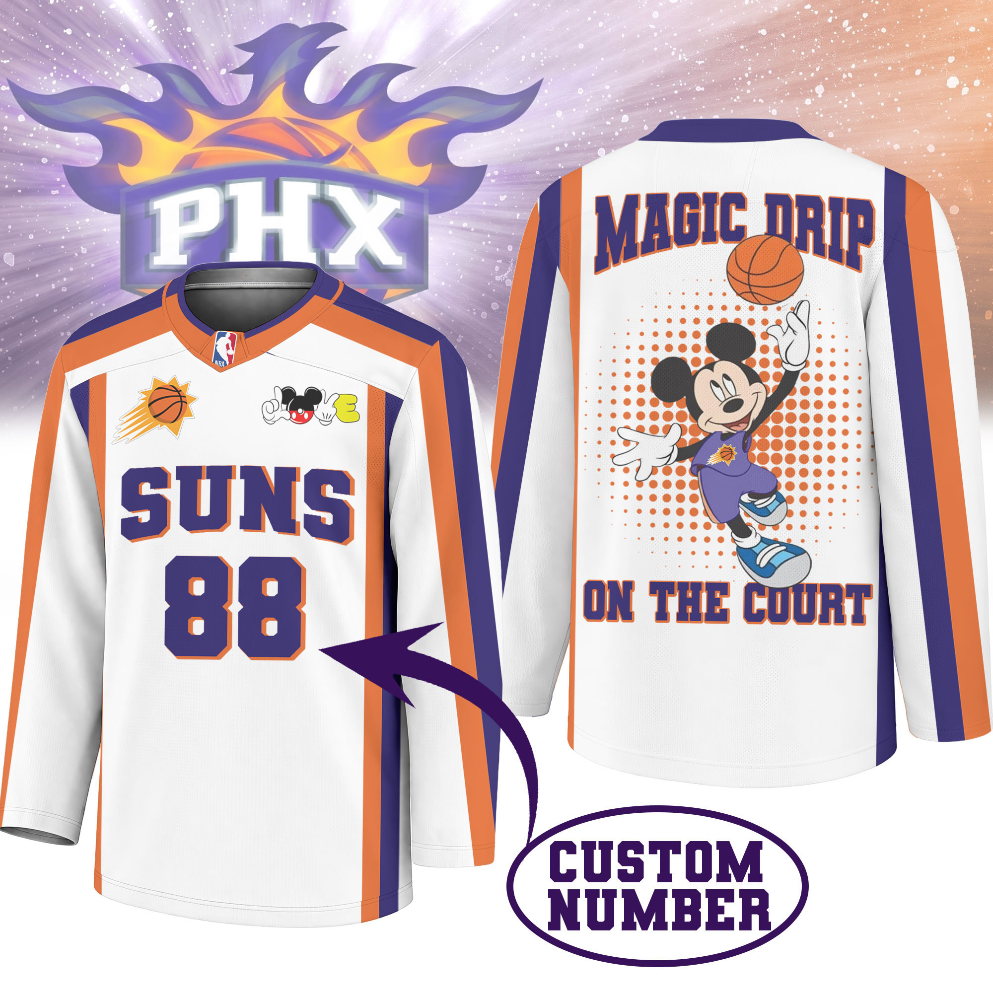 Phoenix Suns | Premium NBA Magic Drip Long Jersey NTH1