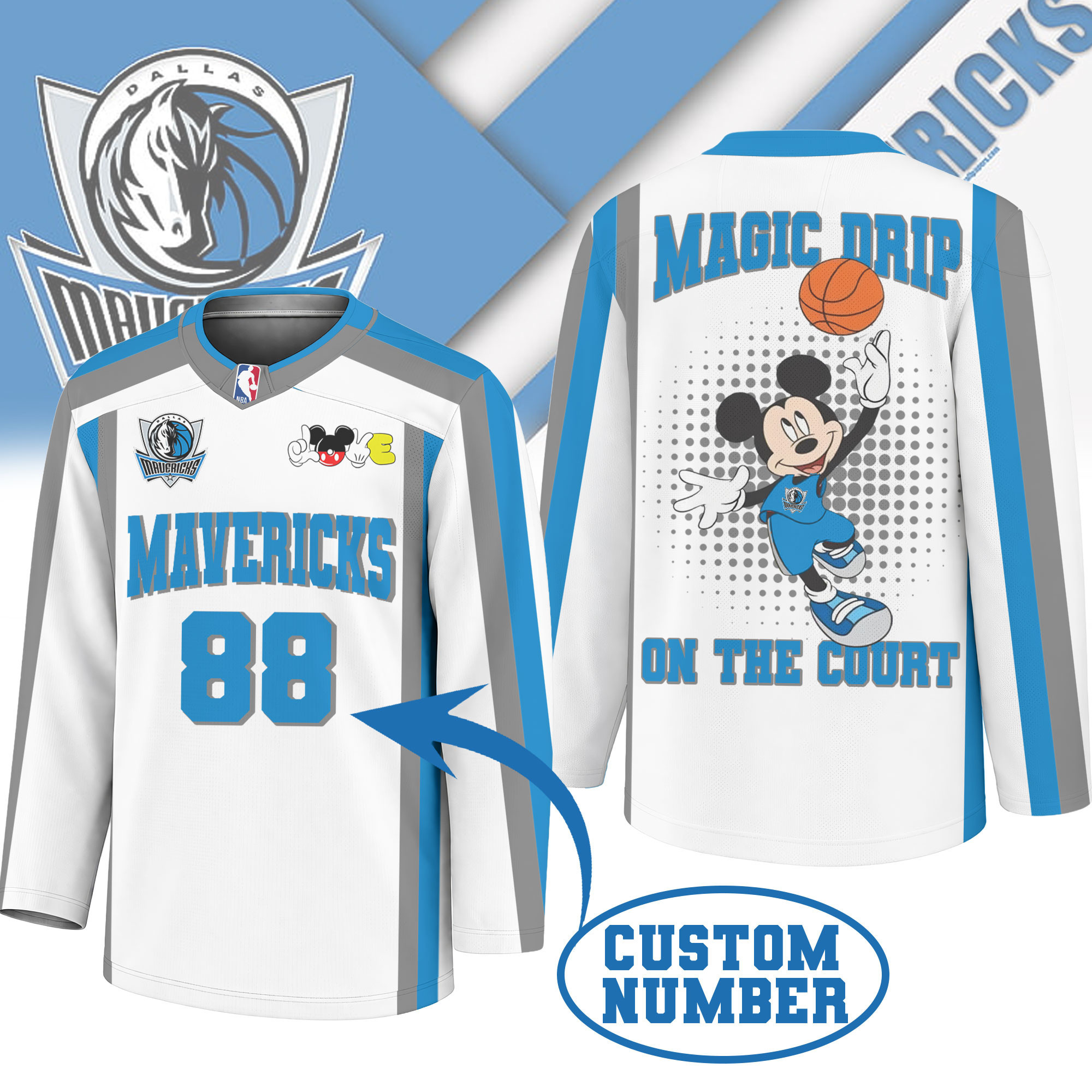 Dallas Mavericks | Premium NBA Magic Drip Long Jersey NTH1