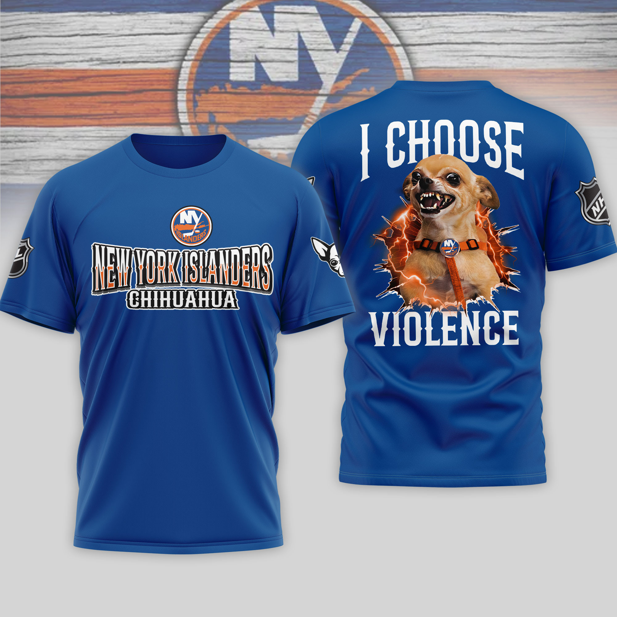 New York Islanders | Premium NHL Chihuahua Violent 3D T-Shirt HY