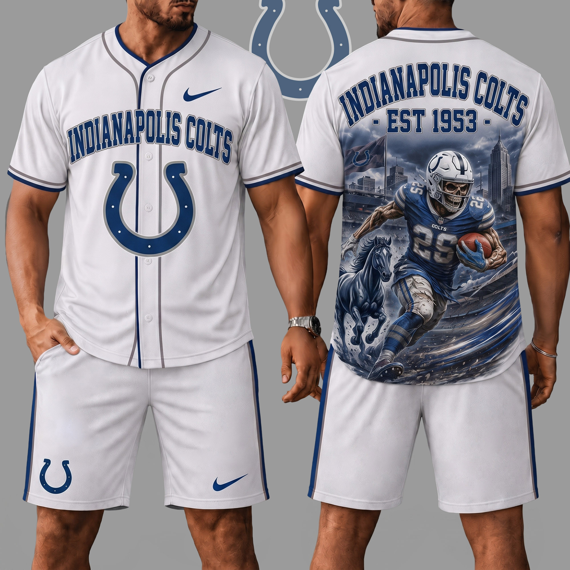 Indianapolis Colts | Premium NFL Skull Jersey Shorts Set NY