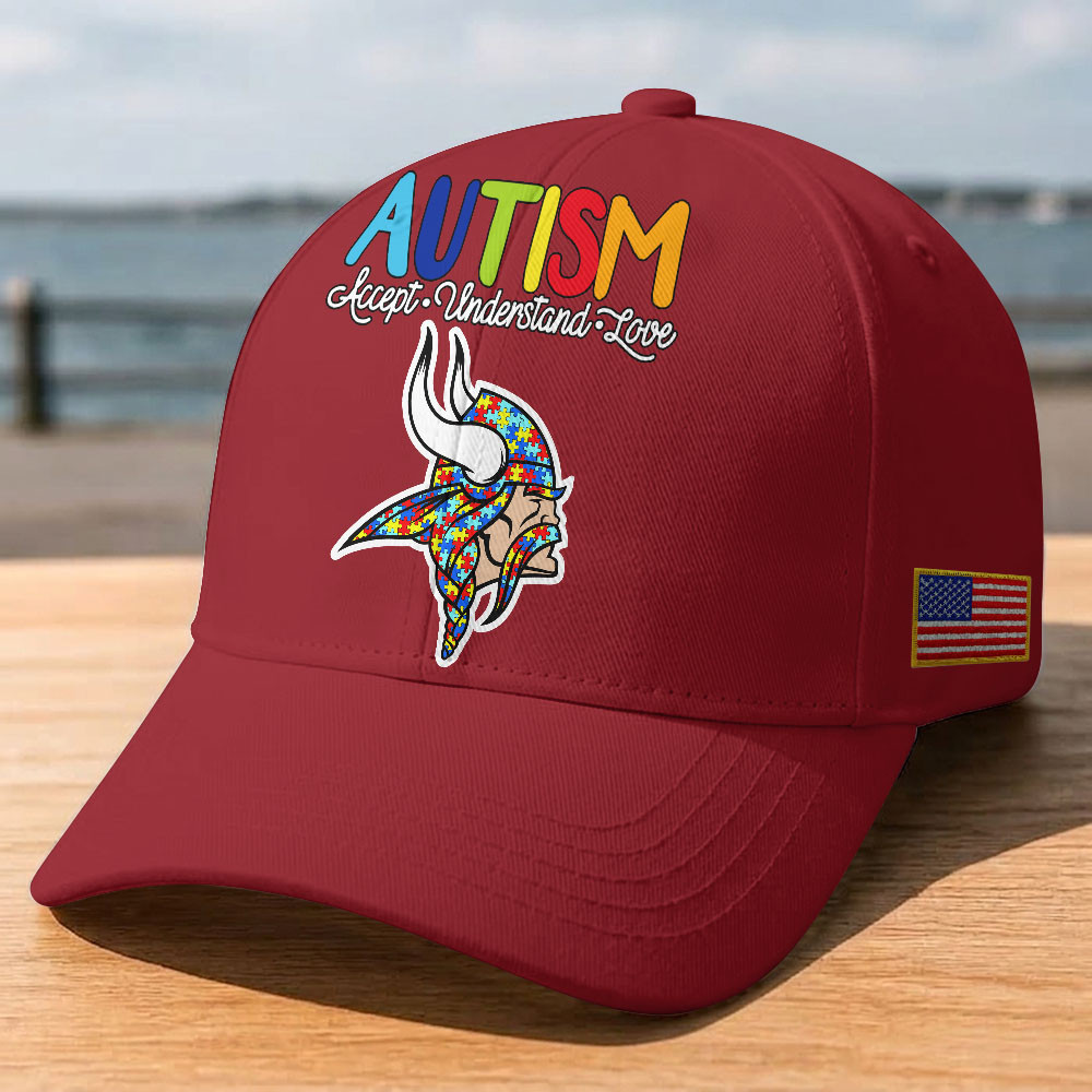 Minnesota Vikings | Premium Classic NFL Autism Awareness Puzzle Cap