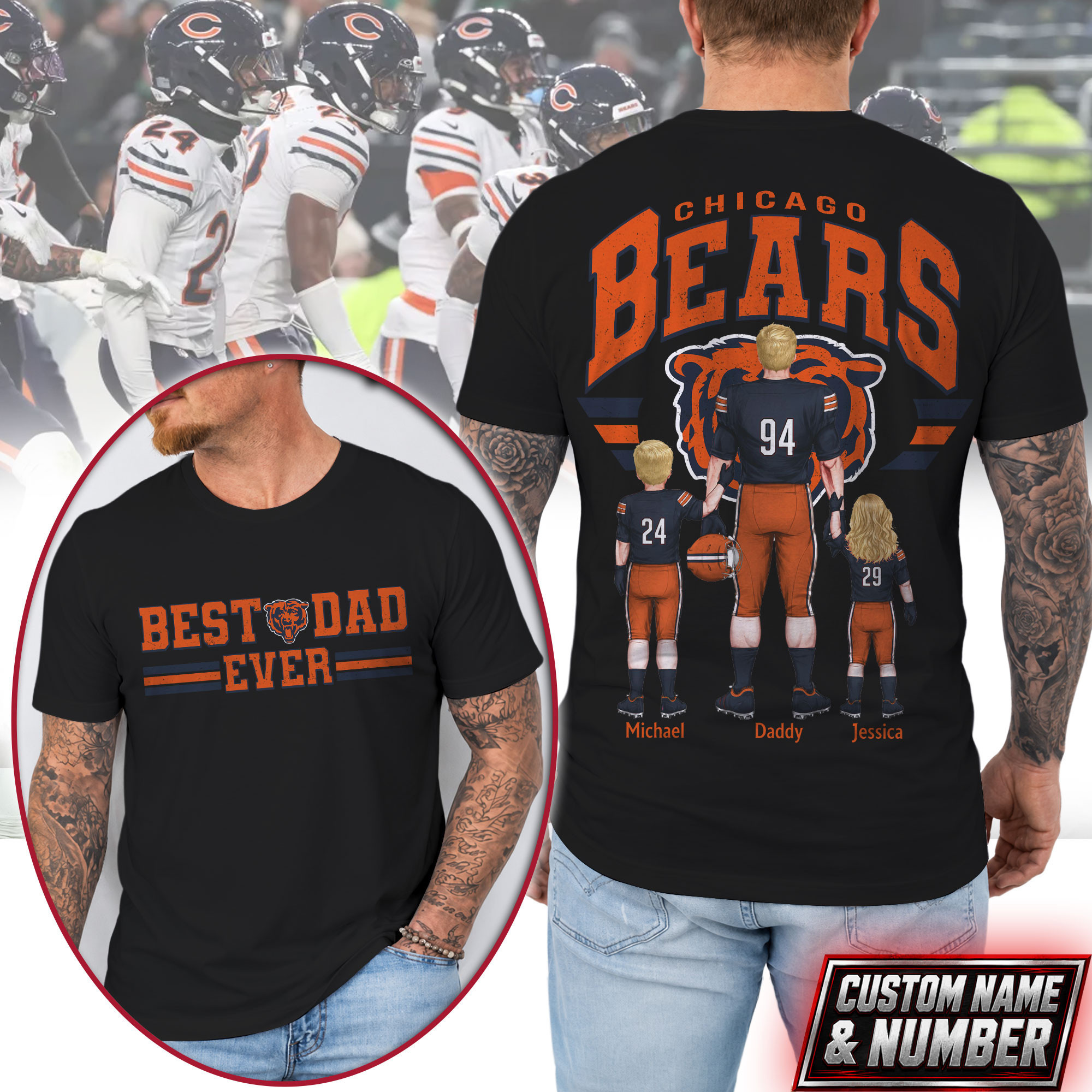 Chicago Bears | Premium NFL Best Dad Ever 3D Shirt NTH1
