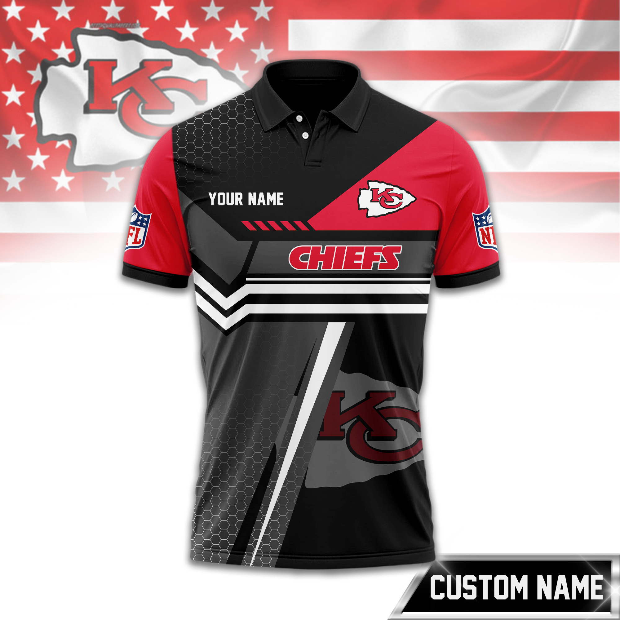 Kansas City Chiefs | Premium NFL Inspired Custom Game Day Polo TD