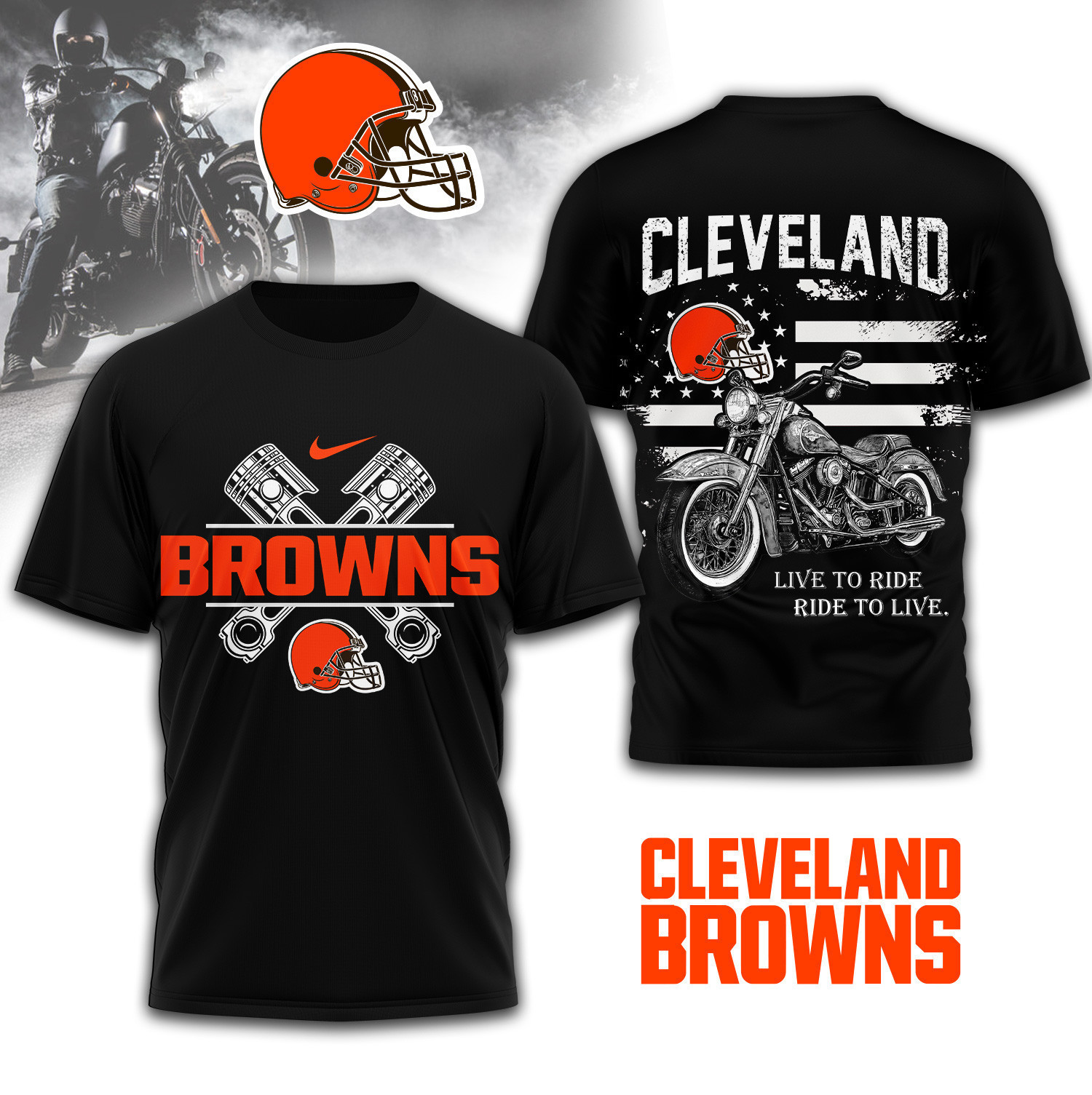 Cleveland Browns | Premium NFL Biker 3D Shirt TD230825