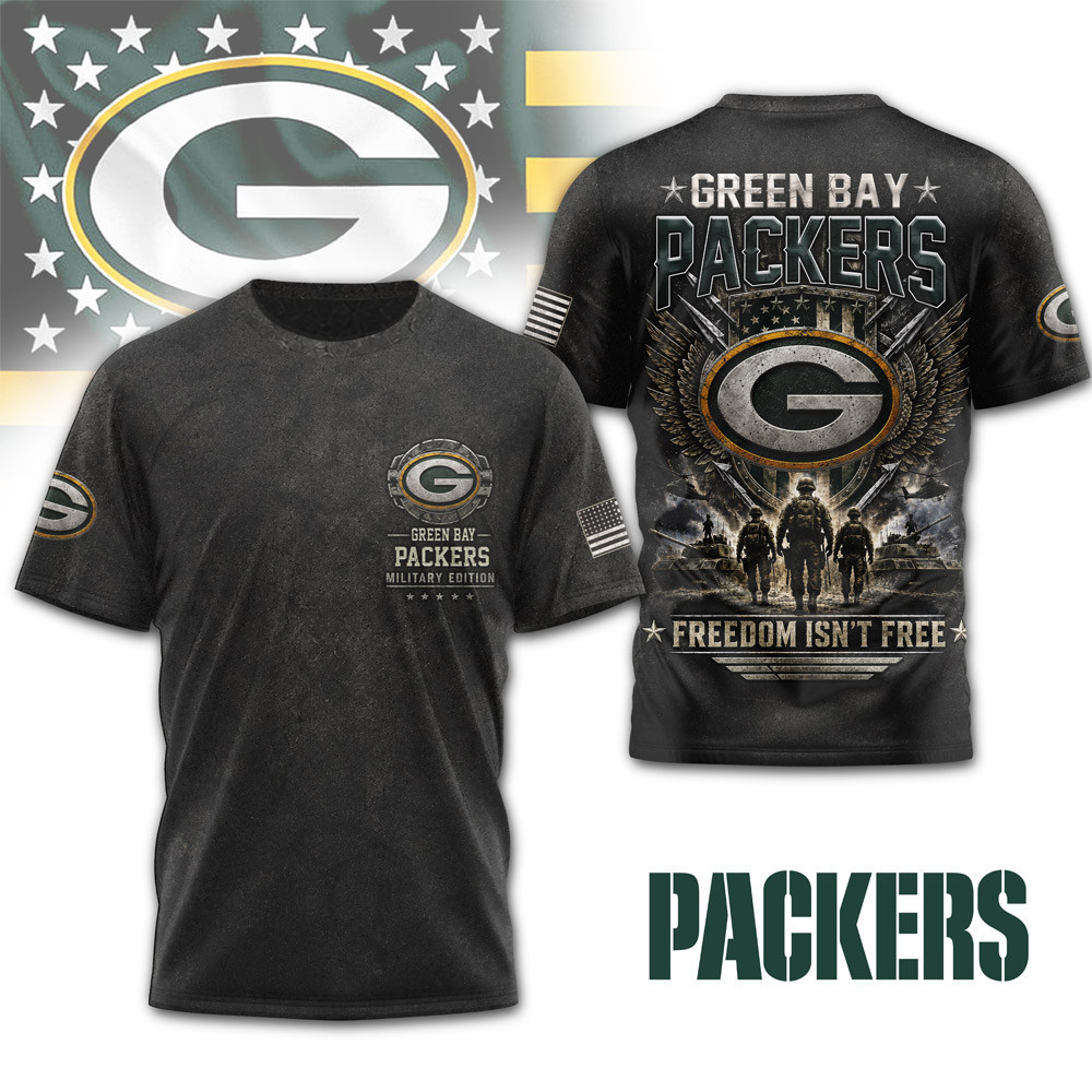 Green Bay Packers | Premium NFL Freedom Team Military 3D Shirt NTH1