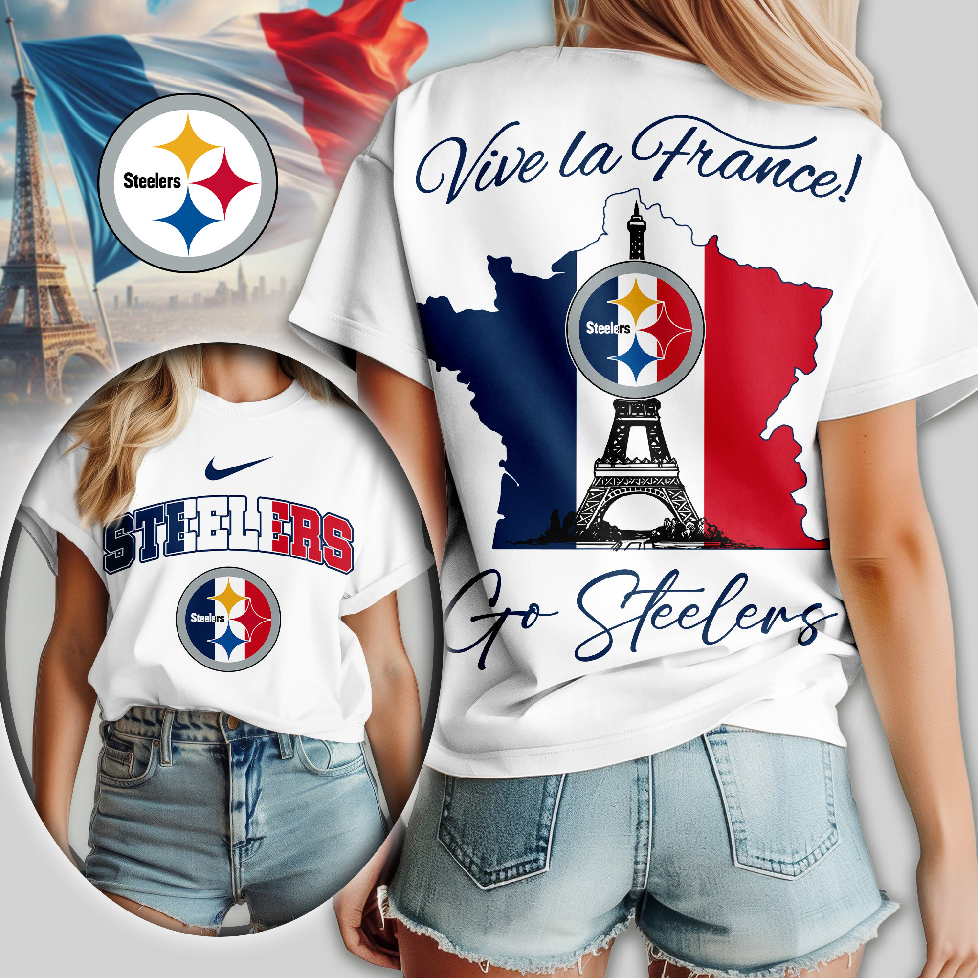 Pittsburgh Steelers | Premium NFL France Women Shirt TD