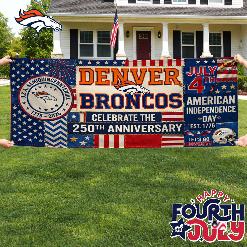 Denver Broncos | Premium NFL Patchwork America 250 Fabric Banner HY