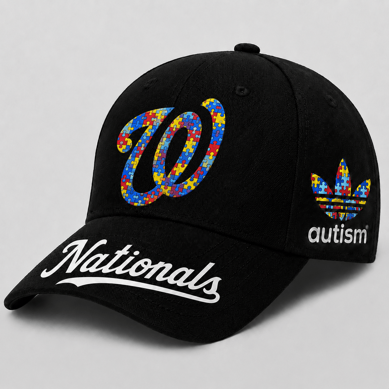 Washington Nationals | Premium MLB Puzzle Heart Autism Baseball Cap