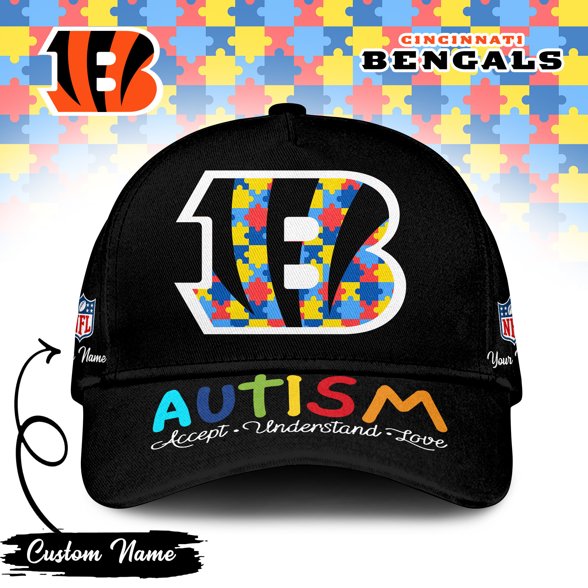 Cincinnati Bengals | PREMIUM CLASSIC CAP NFL AUTISM TD