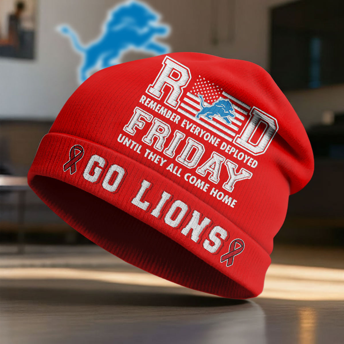 Detroit Lions | Premium NFL Red Friday Beanie Hat NY