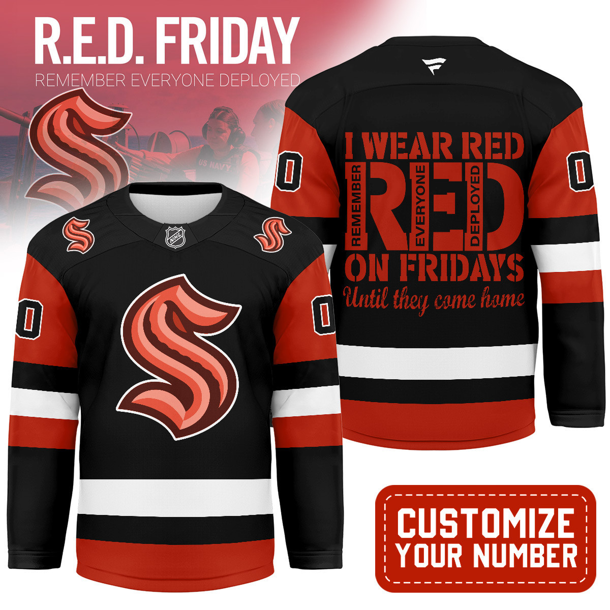 Seattle Kraken | Premium NHL Red Friday Hockey Jersey MM