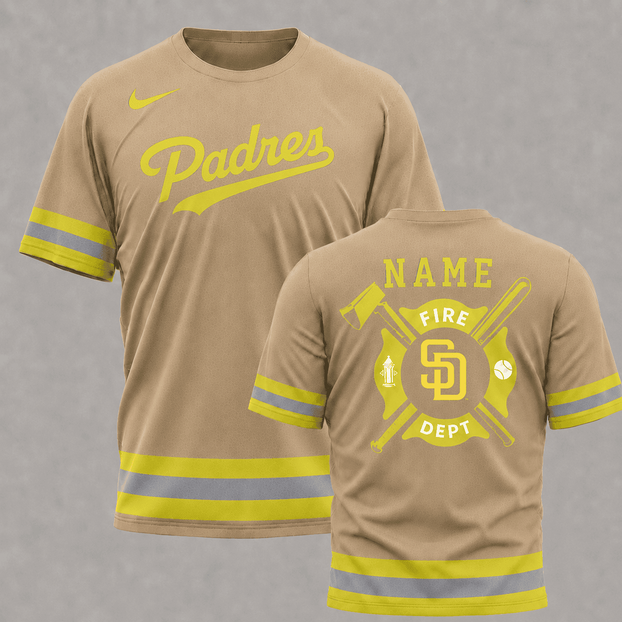 San Diego Padres | MLB x Personalized Firefighters Hi-vis 3D Shirt