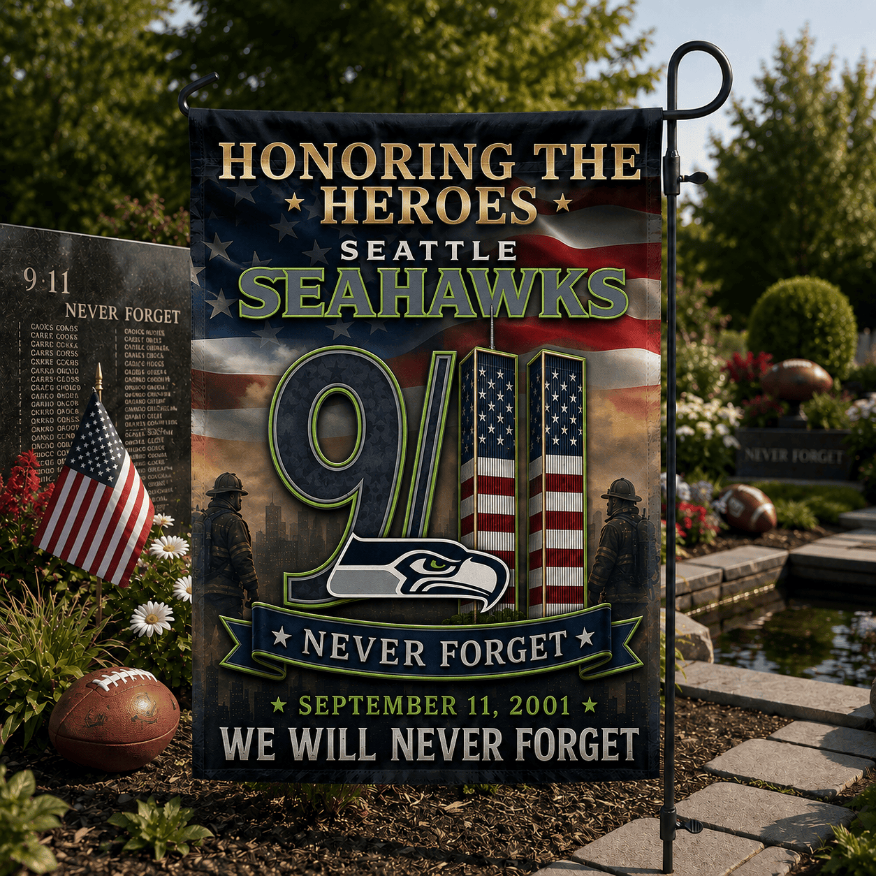 Seattle Seahawks| Premium NFL Never Forget 9/11 Flag NY